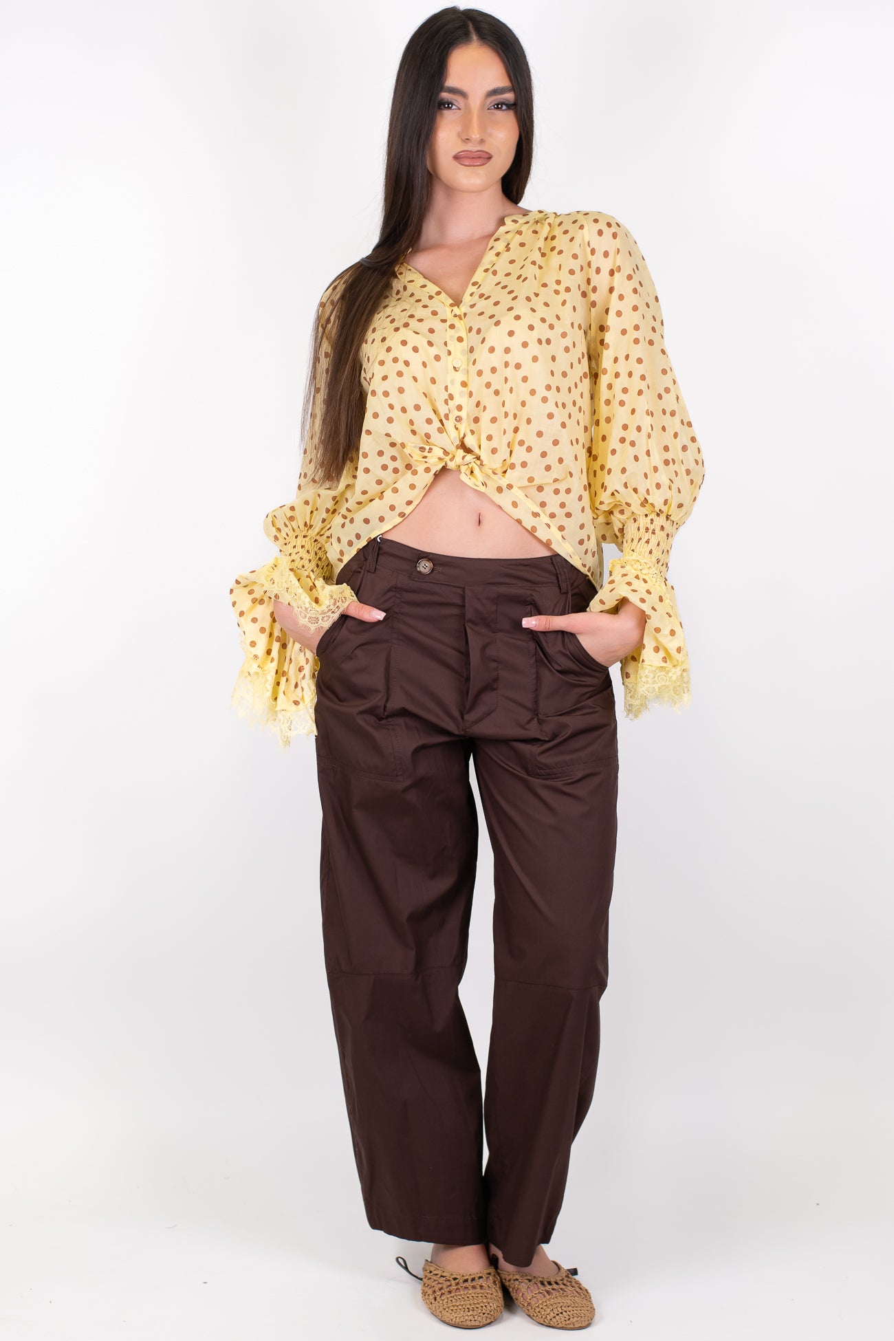 Motel - Pantalone balloon in cotone leggero
