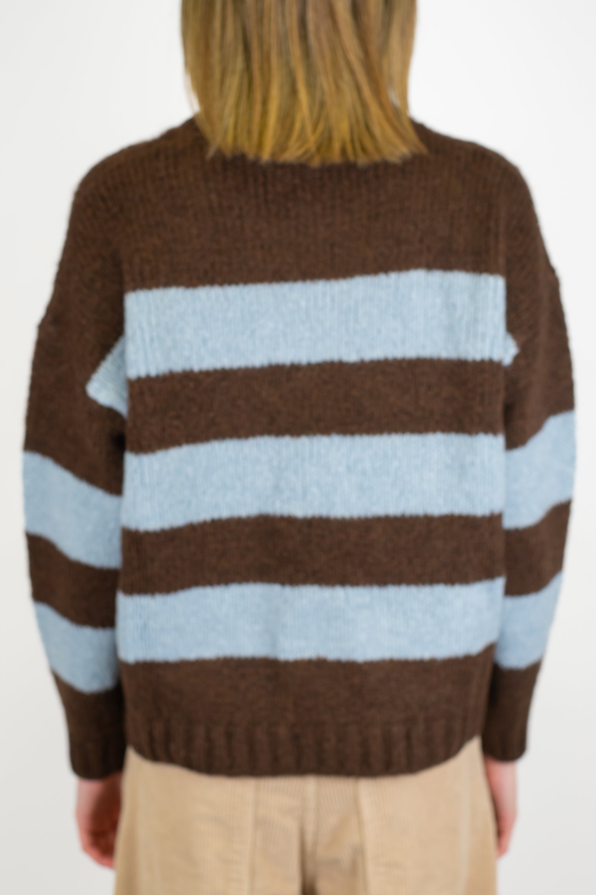 Tensione in - Maglia girocollo fantasia righe in misto lana