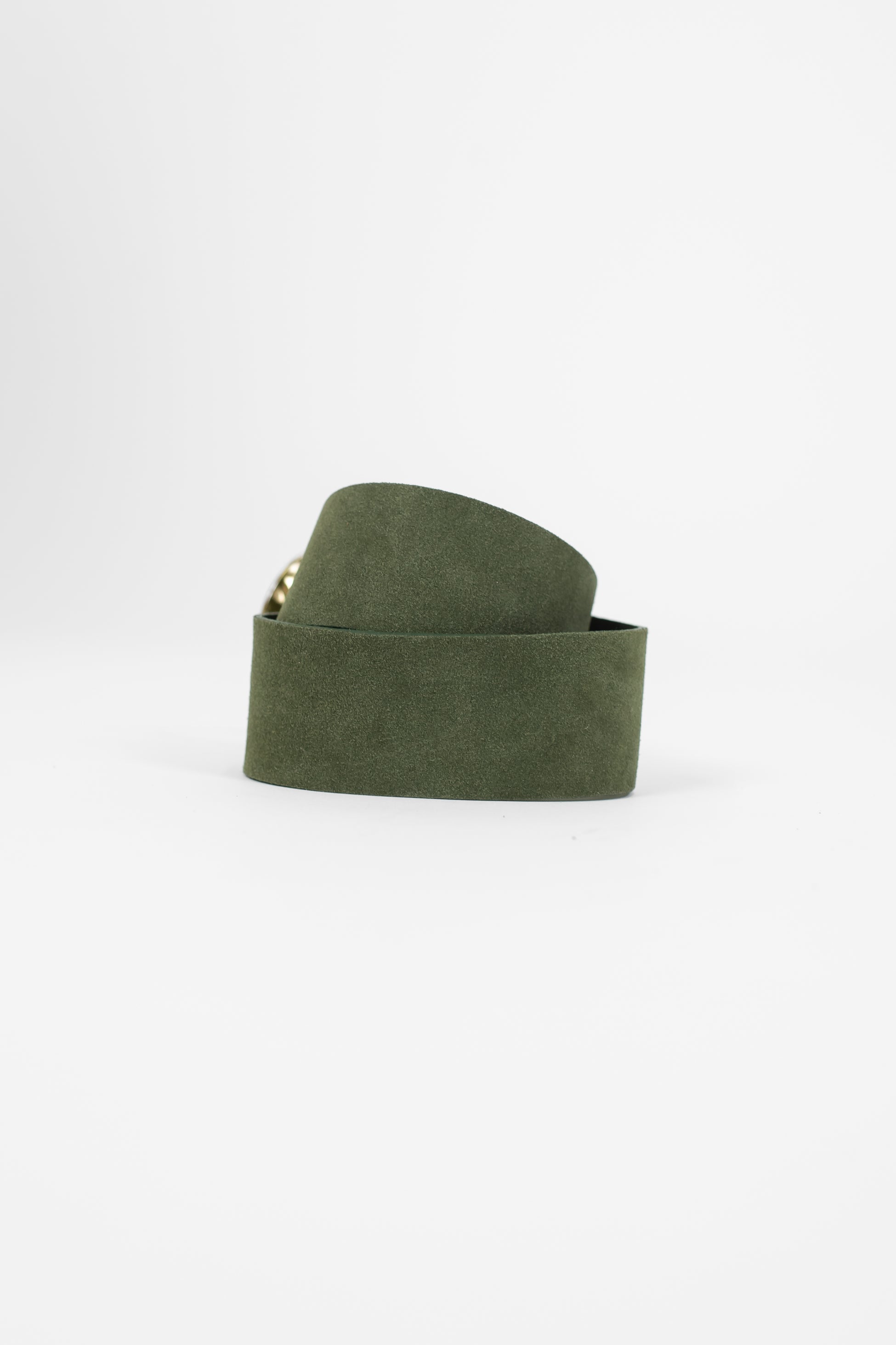 Haveone - Cintura in pelle scamosciata con fibbia incrocio in acciaio