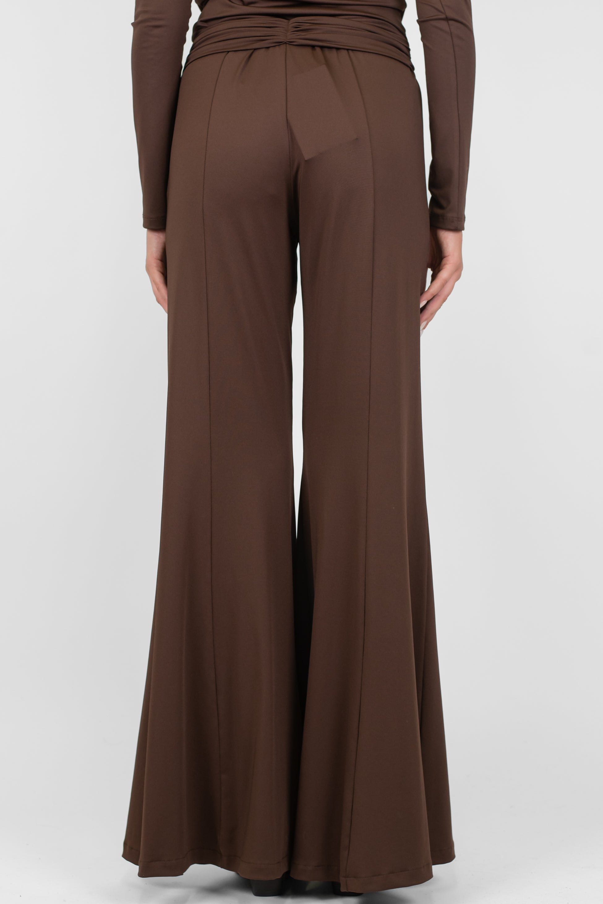 Haveone - Pantalone zampa con cintura accessorio