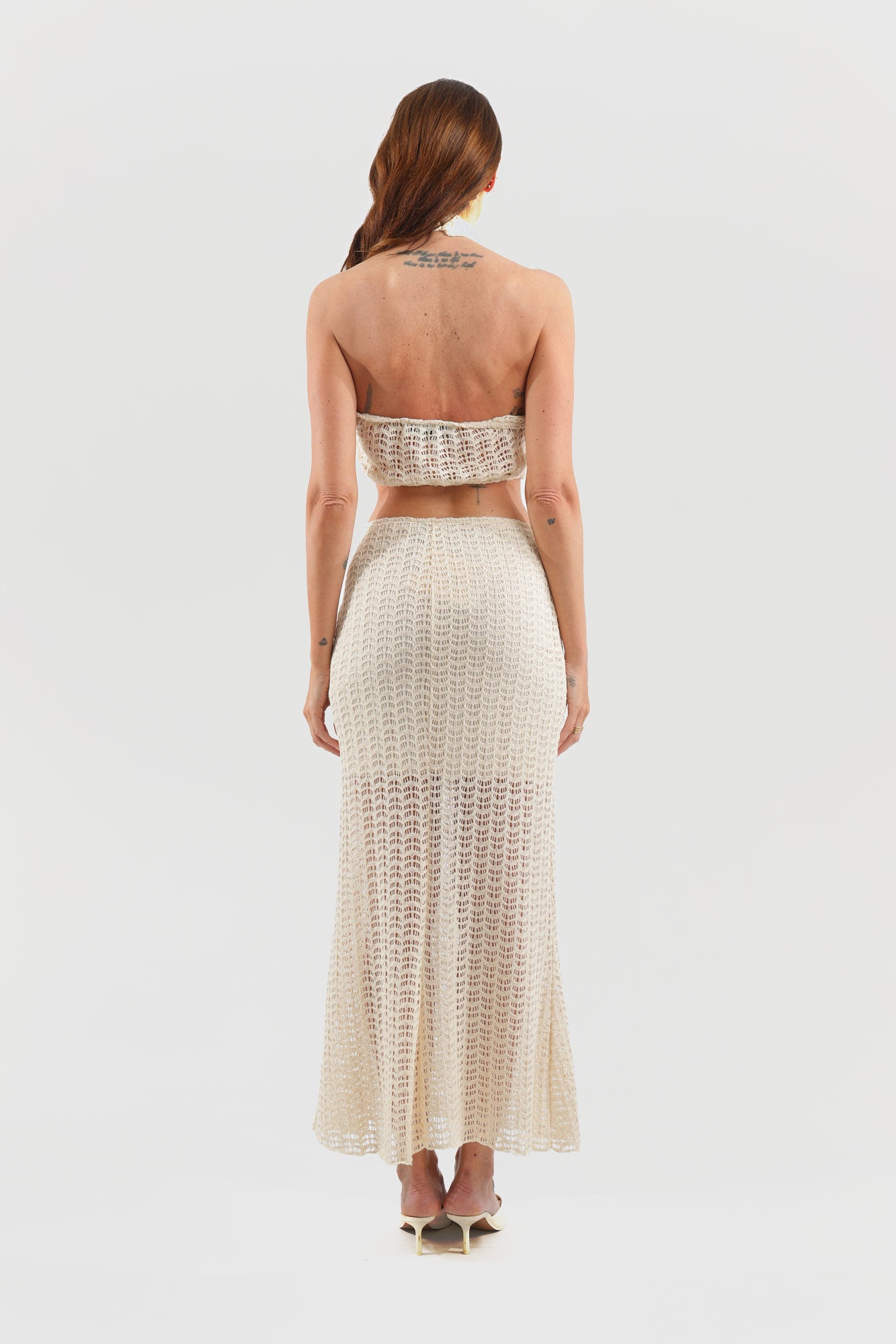 Haveone - Gonna crochet lunga dritta con elastico in vita