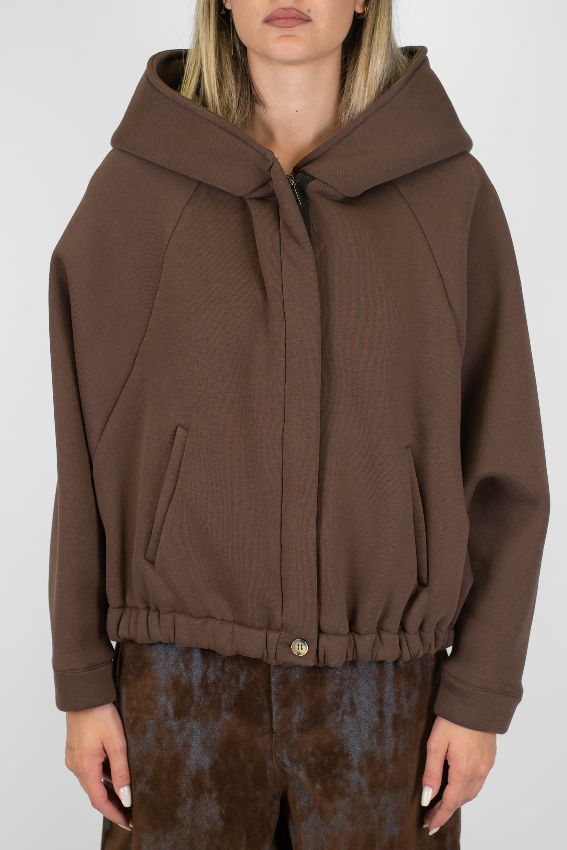 Haveone - Bomber felpe con cappuccio e chiusura con zip