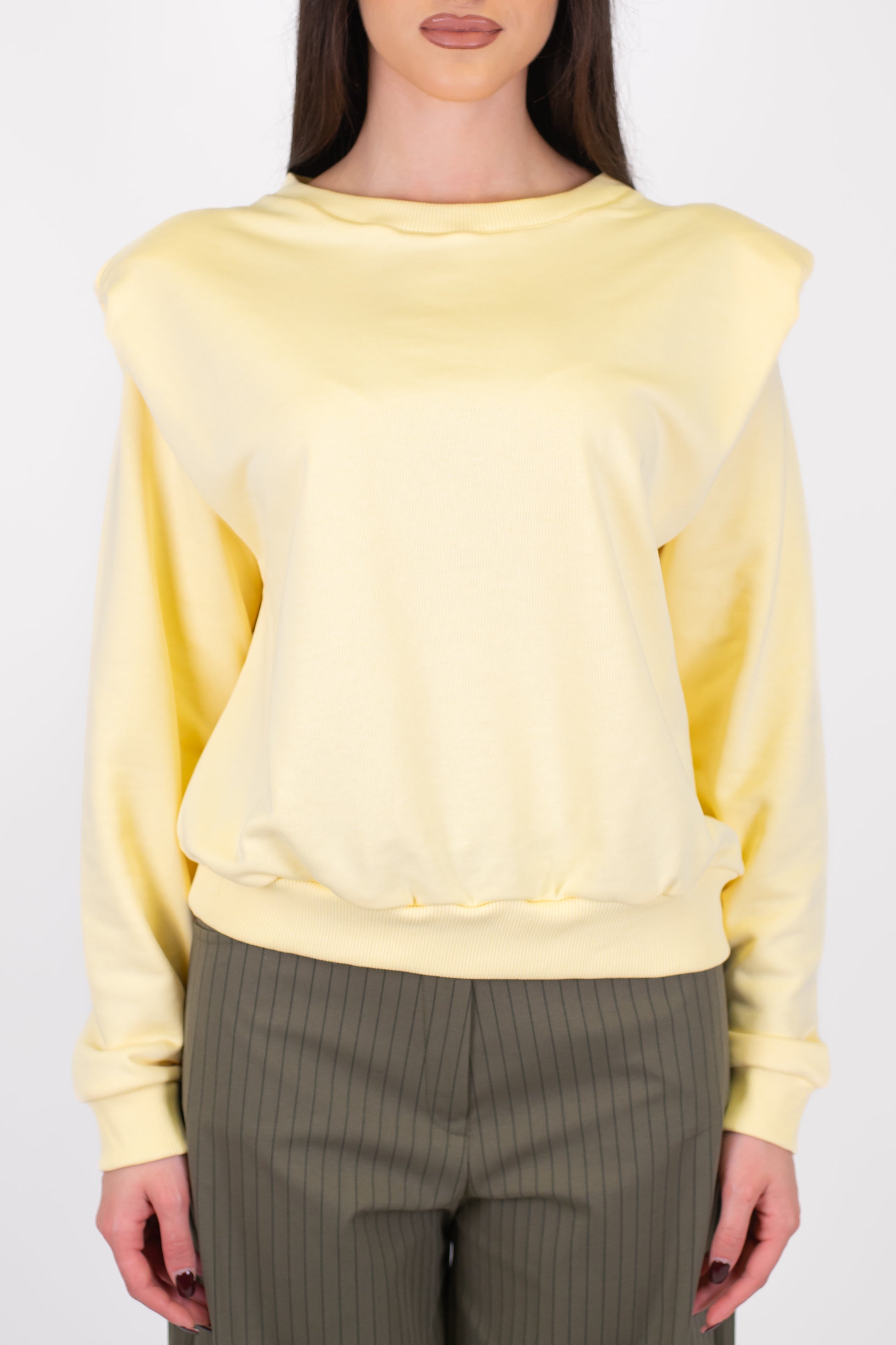 Dixie - Felpa girocollo con spalline ed elastico sul fondo