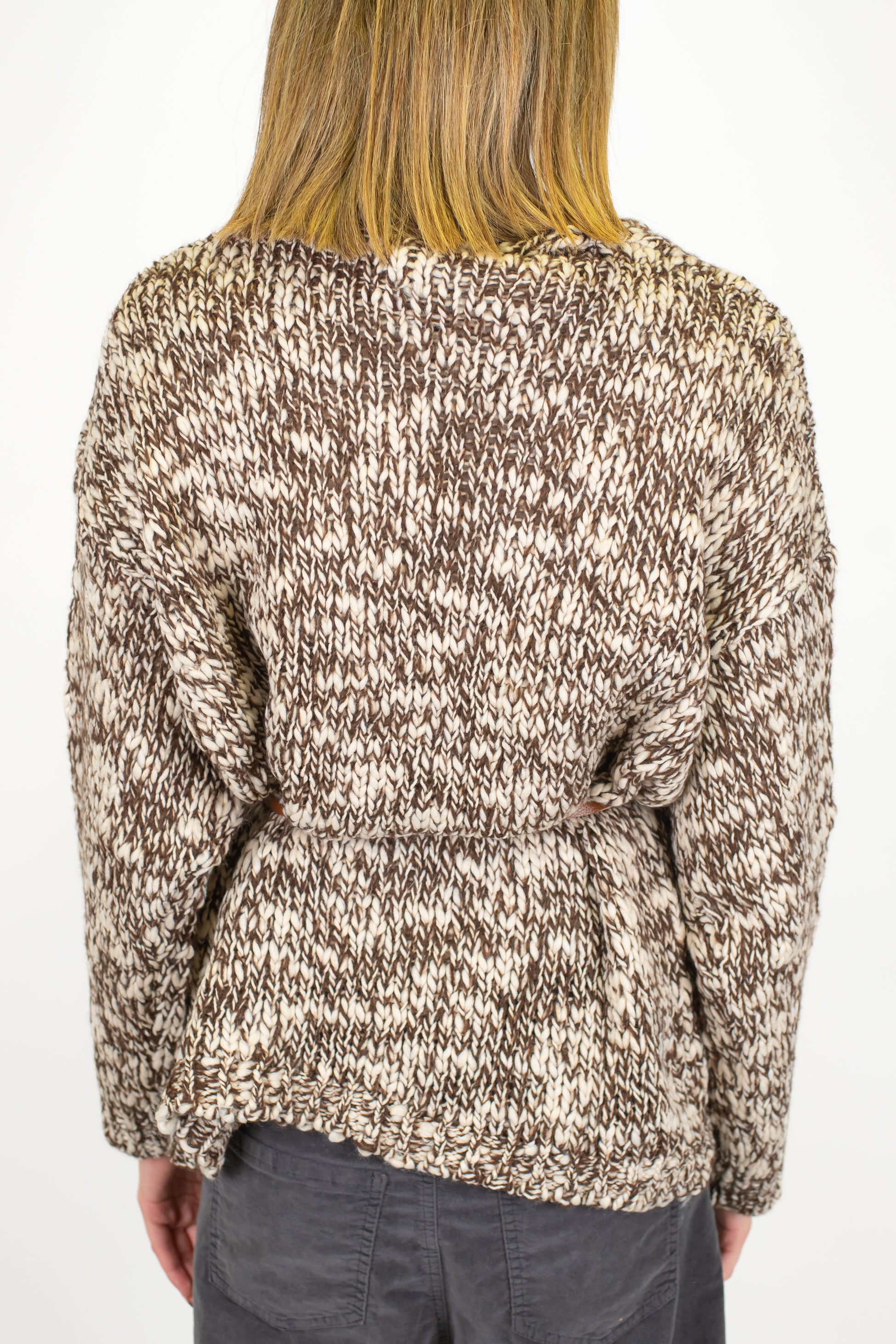 Motel - Cardigan over in misto lana con cintura