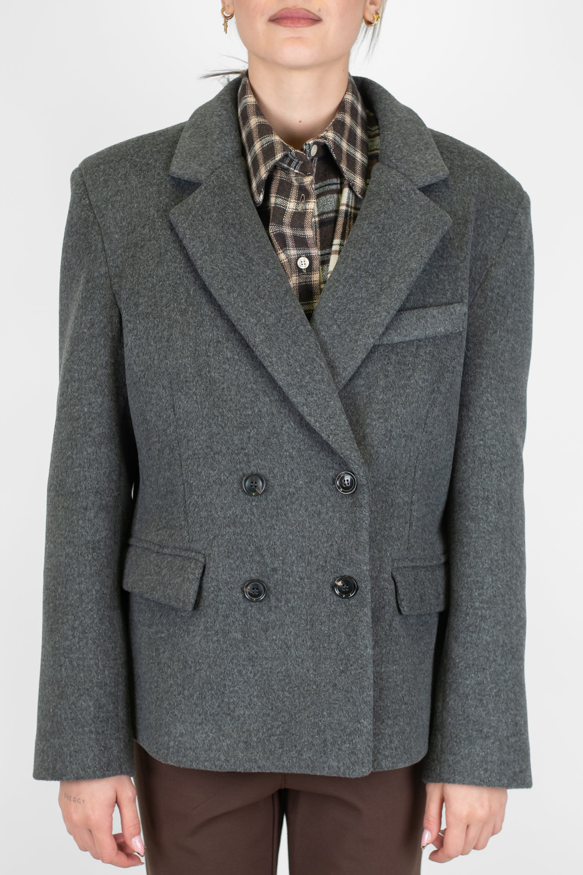 Motel - Giacca doppiopetto tinta unita