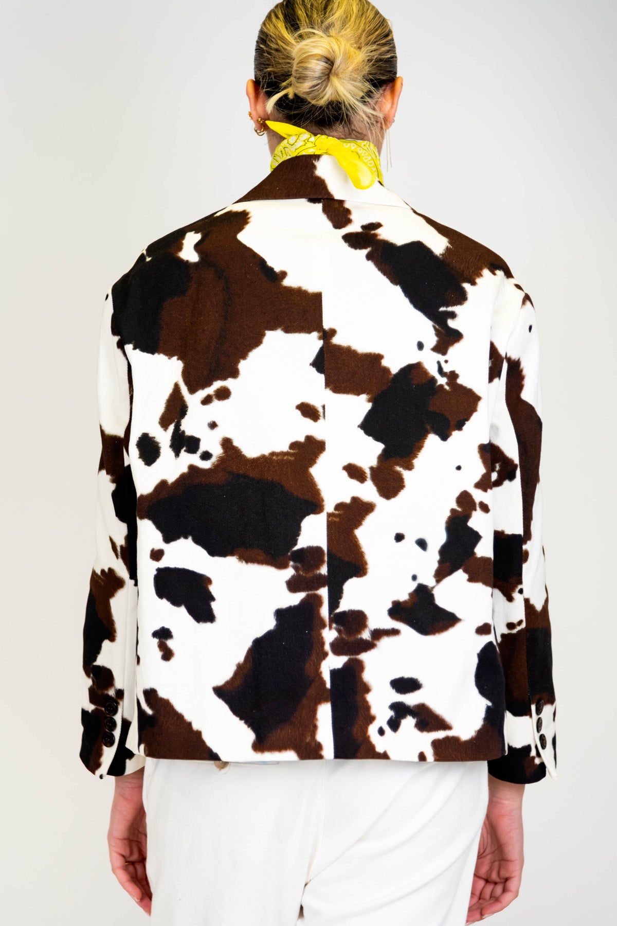 Maryley - Trench doppiopetto denim fantasia muccata