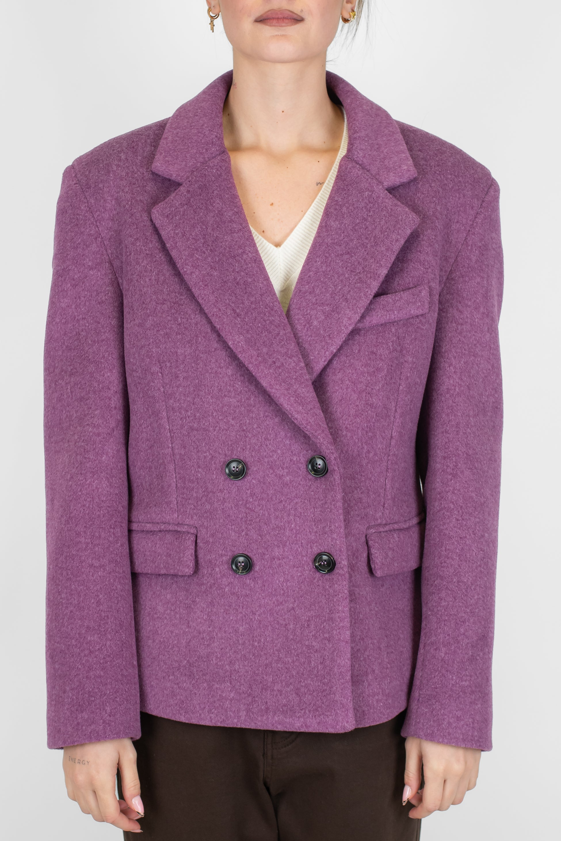 Motel - Giacca doppiopetto tinta unita