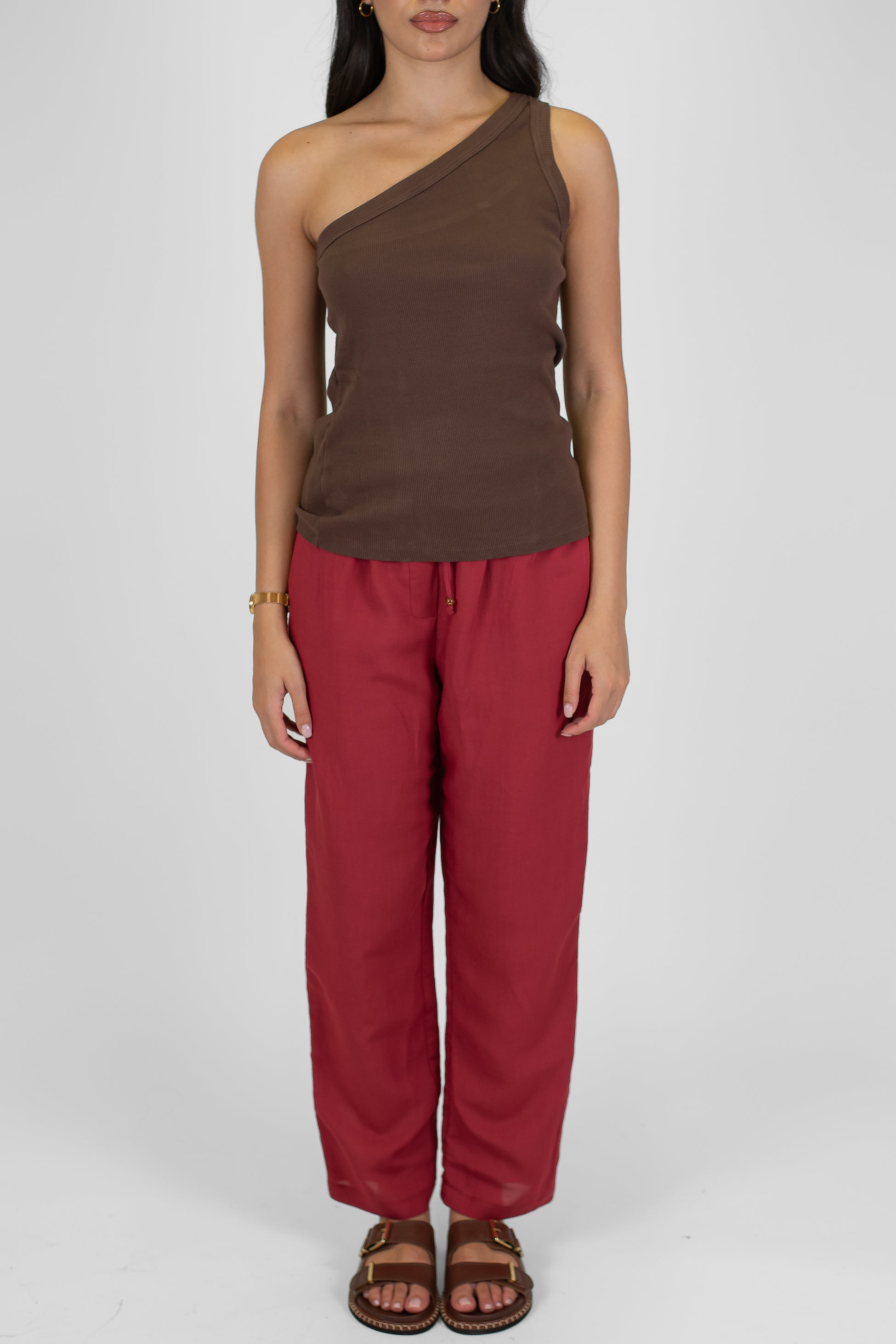 Motel - Pantalone in misto lino e viscosa con coulisse