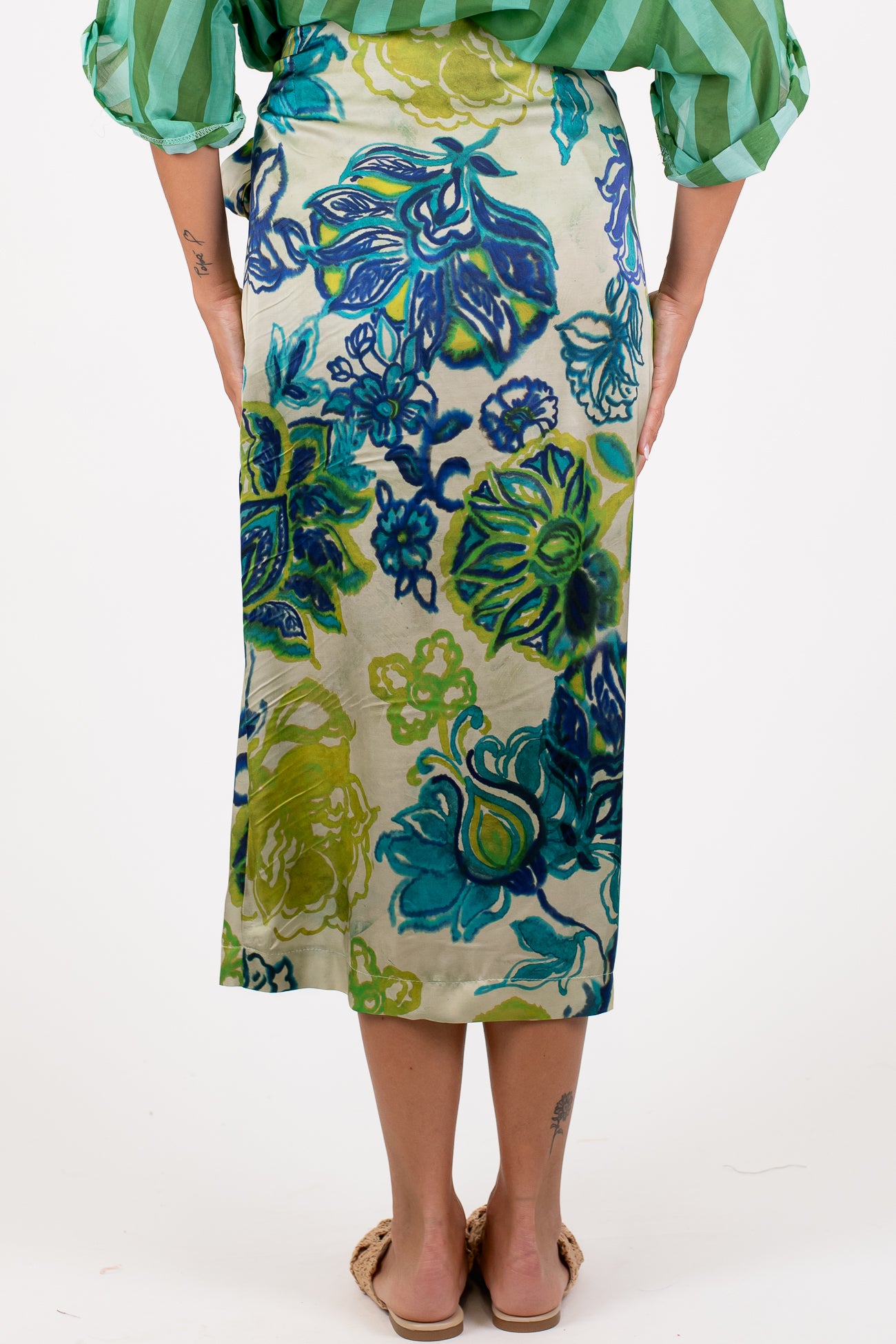 Maryley - Gonna pareo in viscosa fantasia multicolor