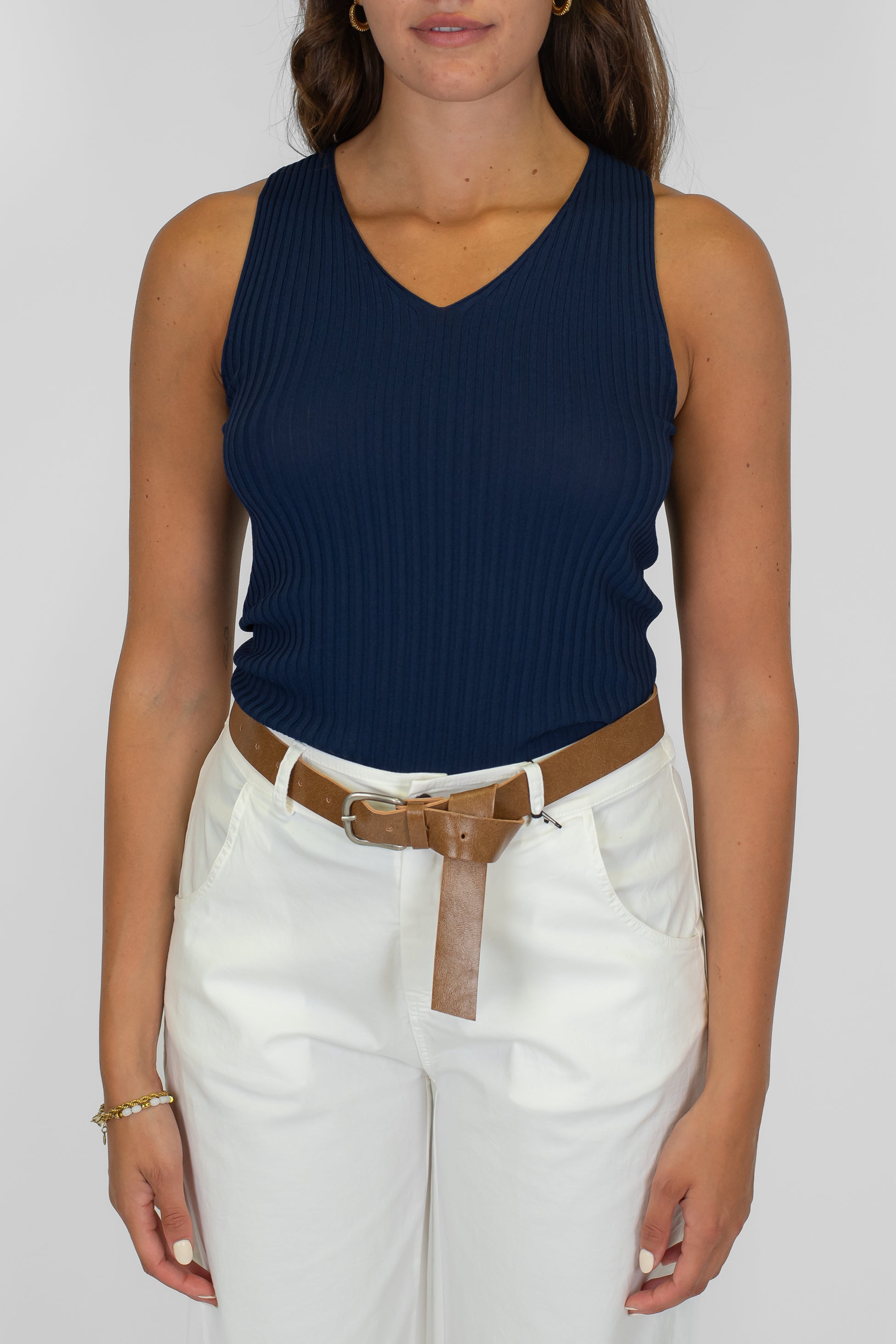 Maryley - Canotta a costine in viscosa leggera