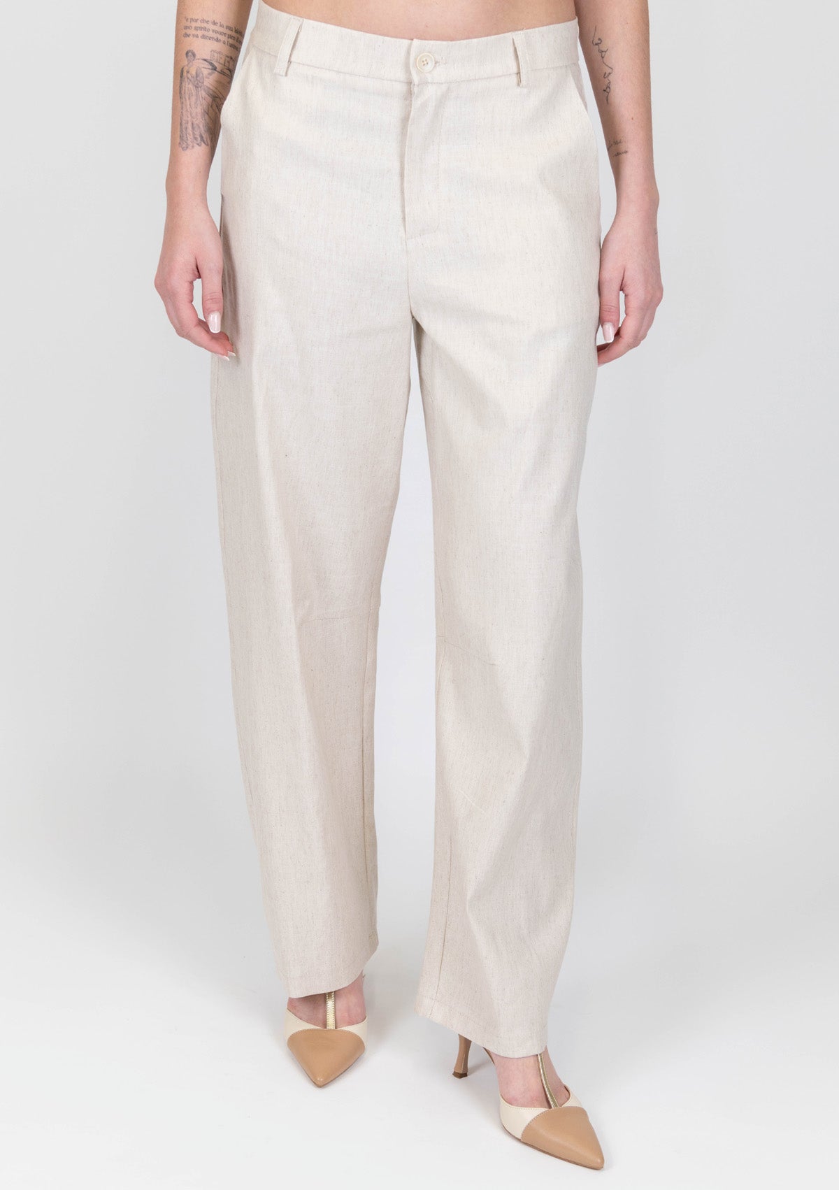 Motel - Pantalone modello balloon in misto lino
