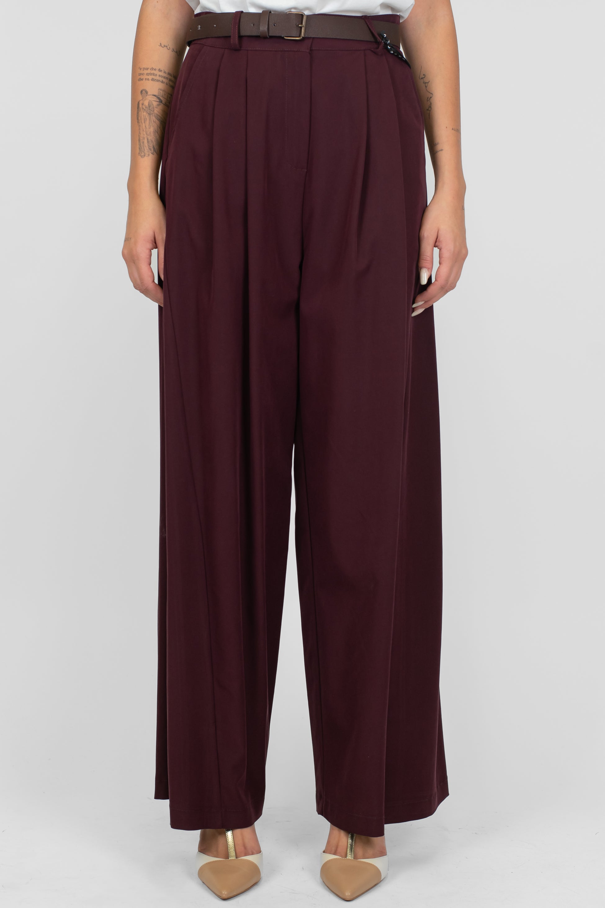 Haveone - Pantalone palazzo con pinces