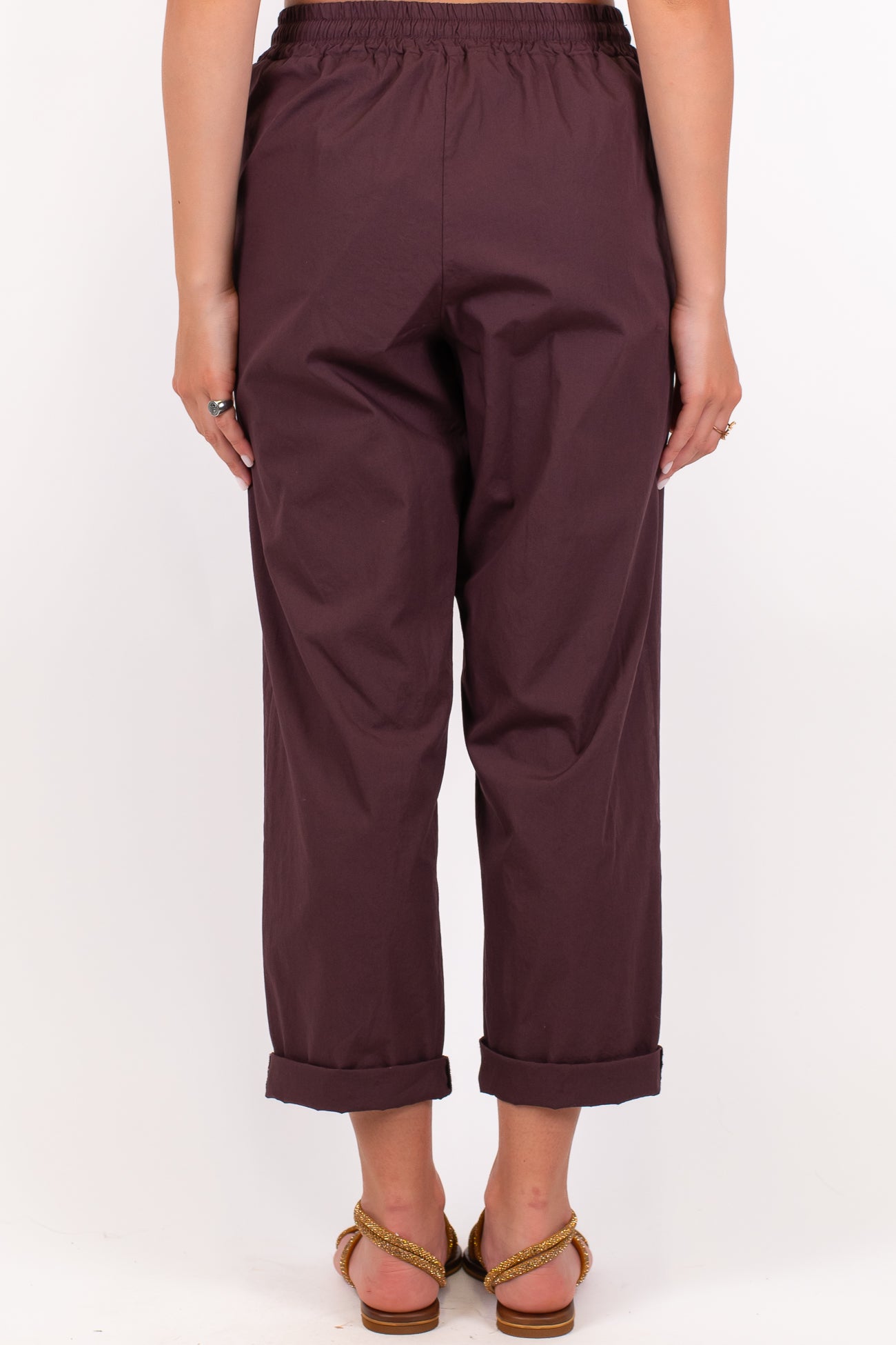 Haveone - Pantalone regular in cotone leggero con coulisse