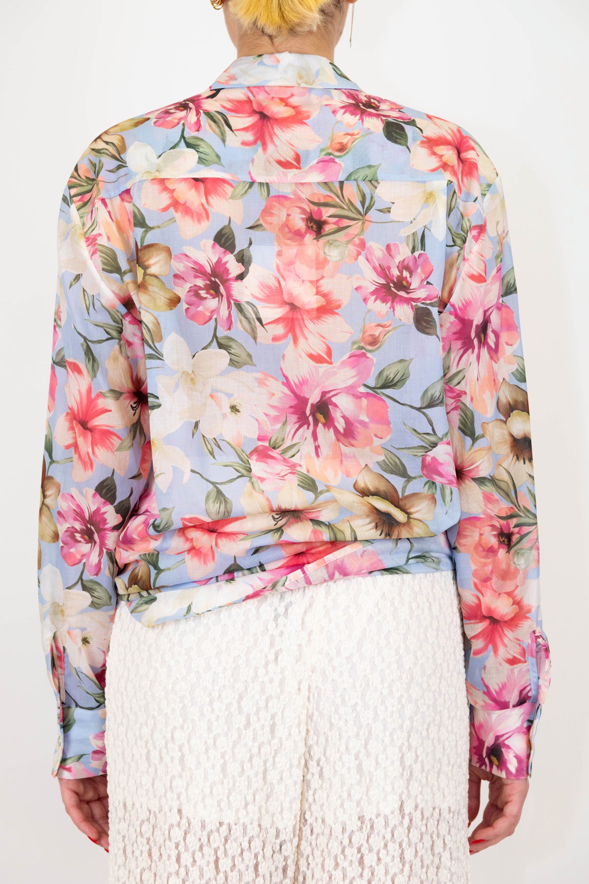 Tensione in - Camicia fantasia floreale in mussola di cotone