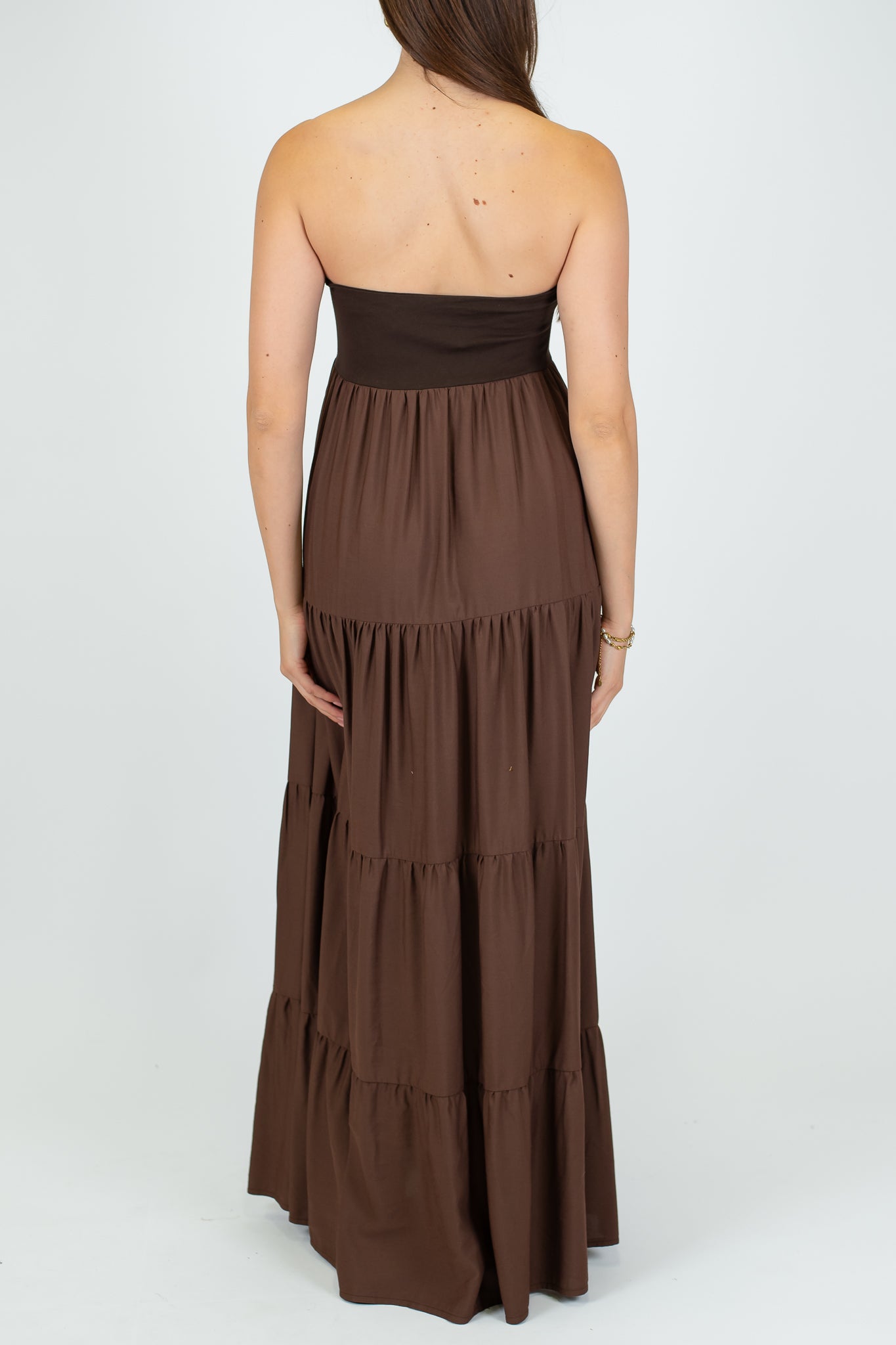 Motel - Abito a fascia in viscosa/lino con balze