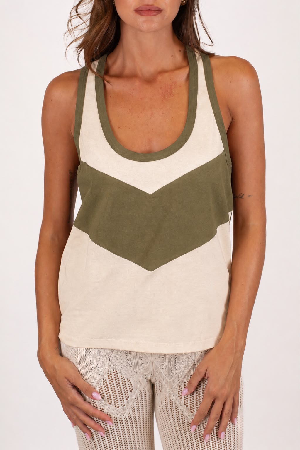 Dixie - Canotta bicolore in cotone