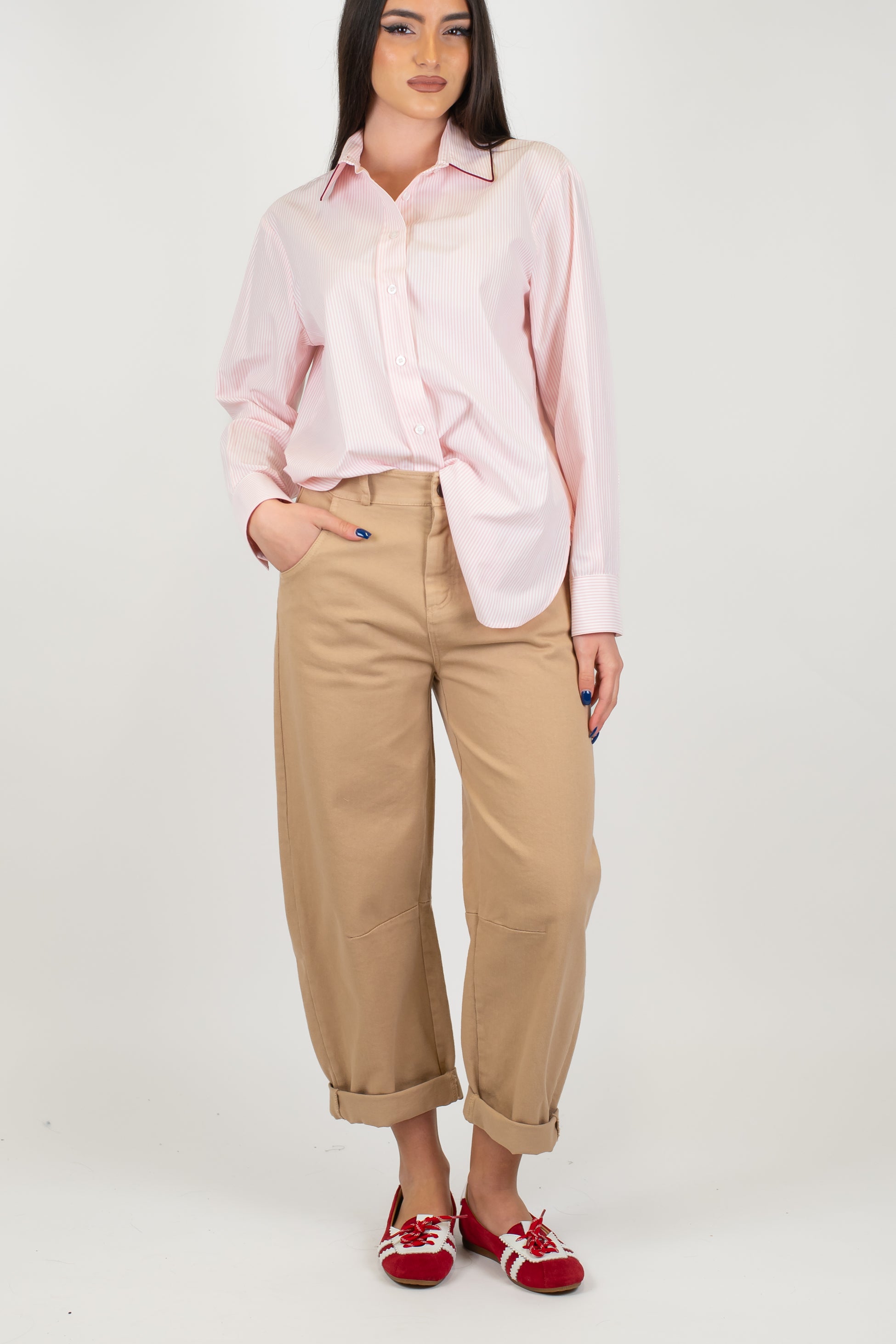 Tensione in - Pantalone balloon in denim colorato
