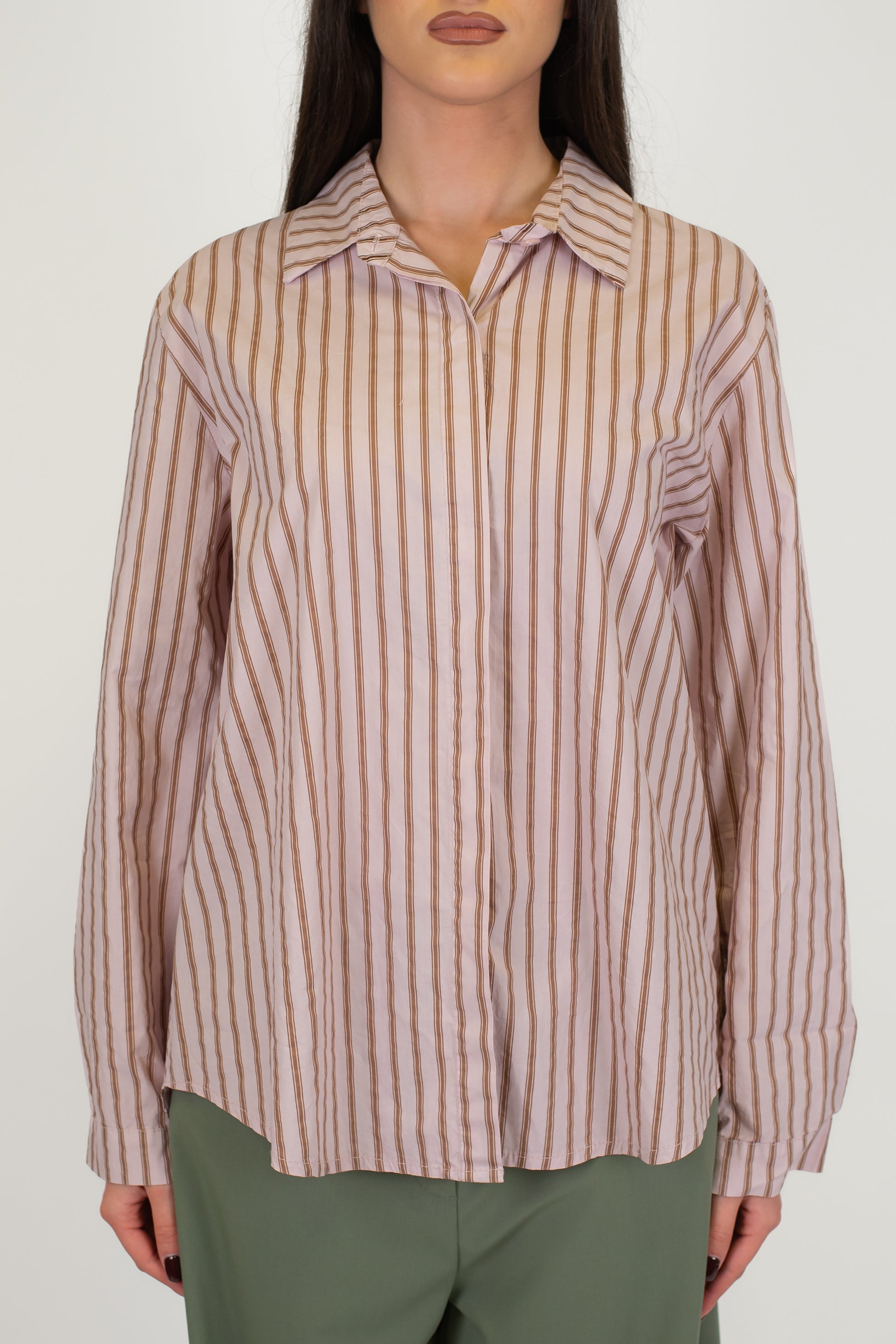 Haveone - Camicia over fantasia righe a contrasto