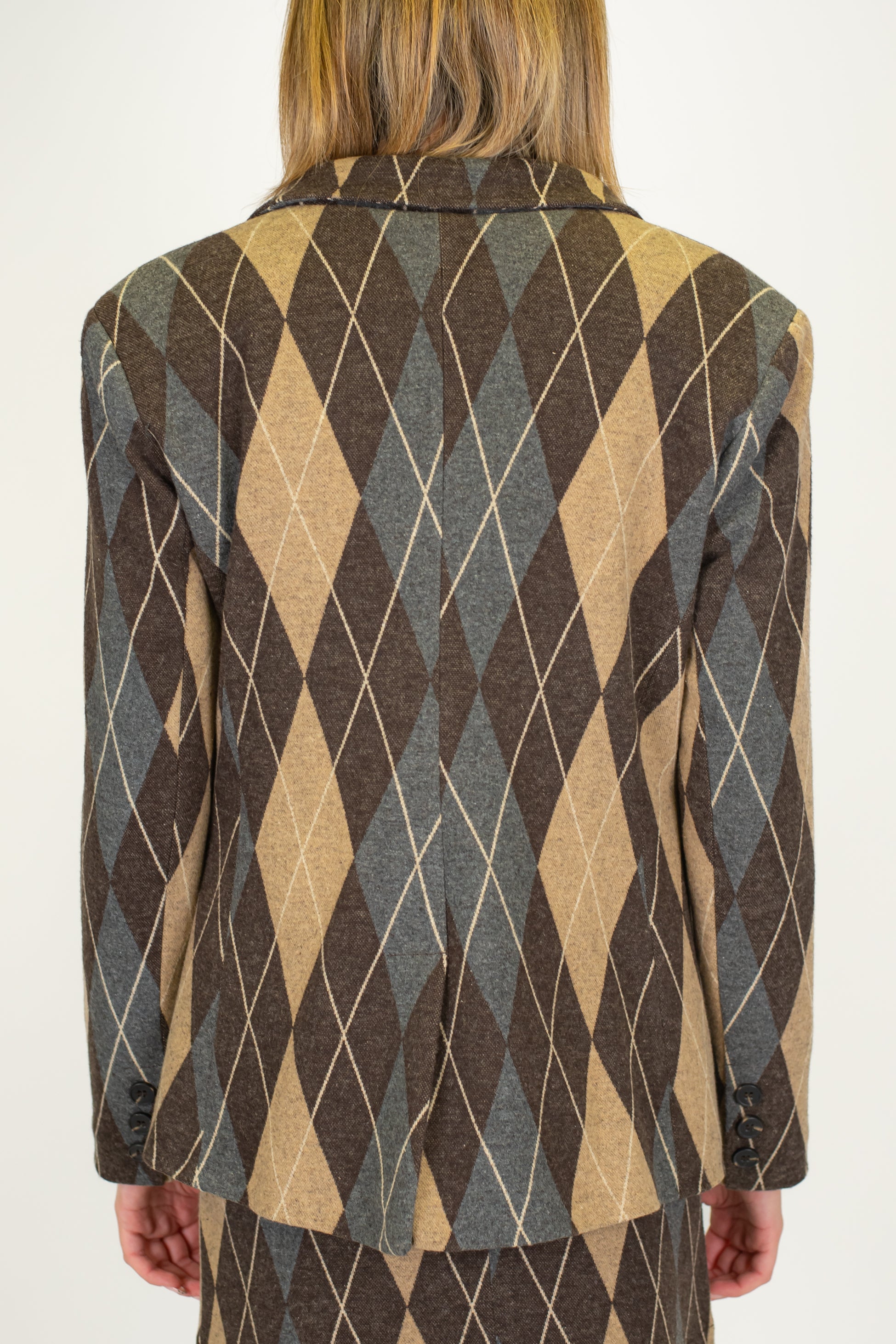 Tensione in - Giacca monopetto fantasia rombi