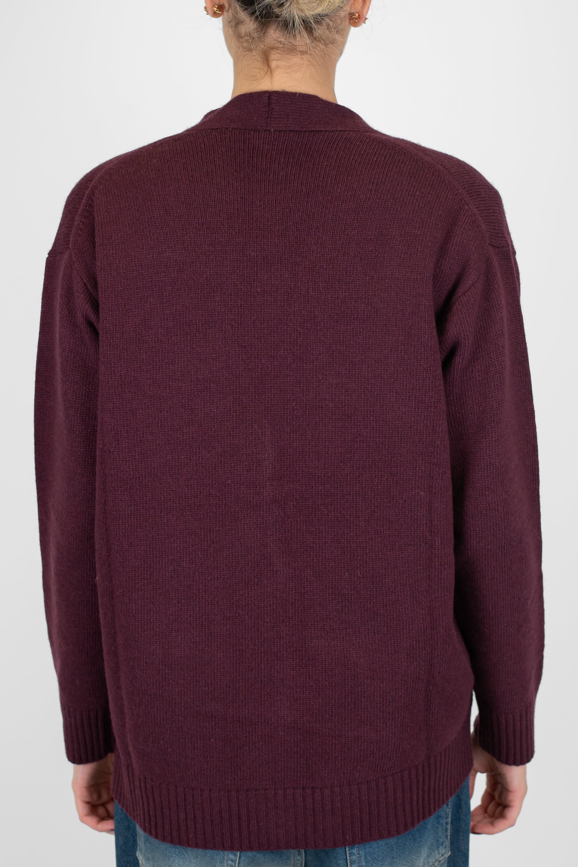 Tensione in - Cardigan quattro bottoni in misto lana e cashmere