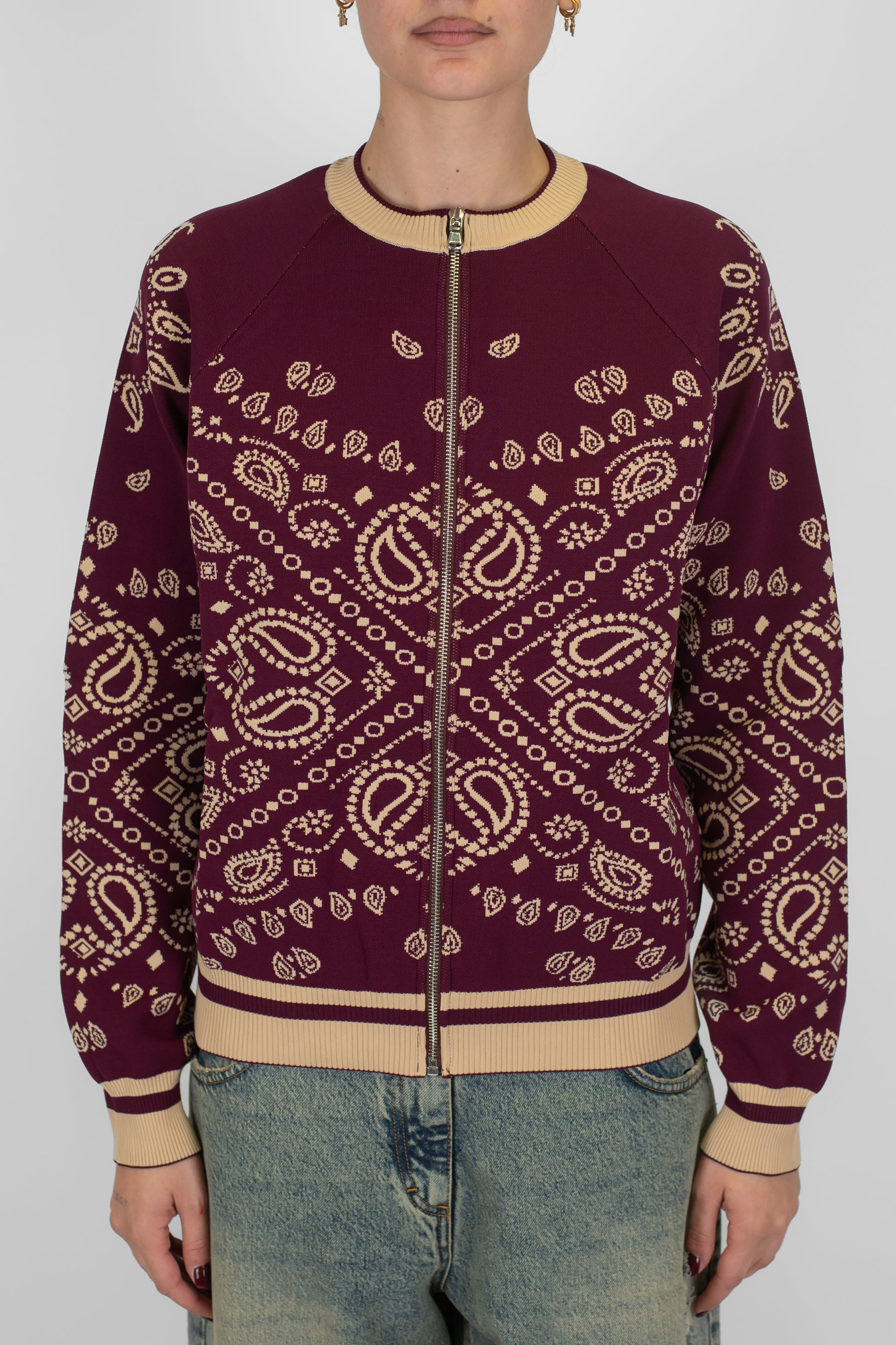 Motel - Bomber in maglia fantasia bandana