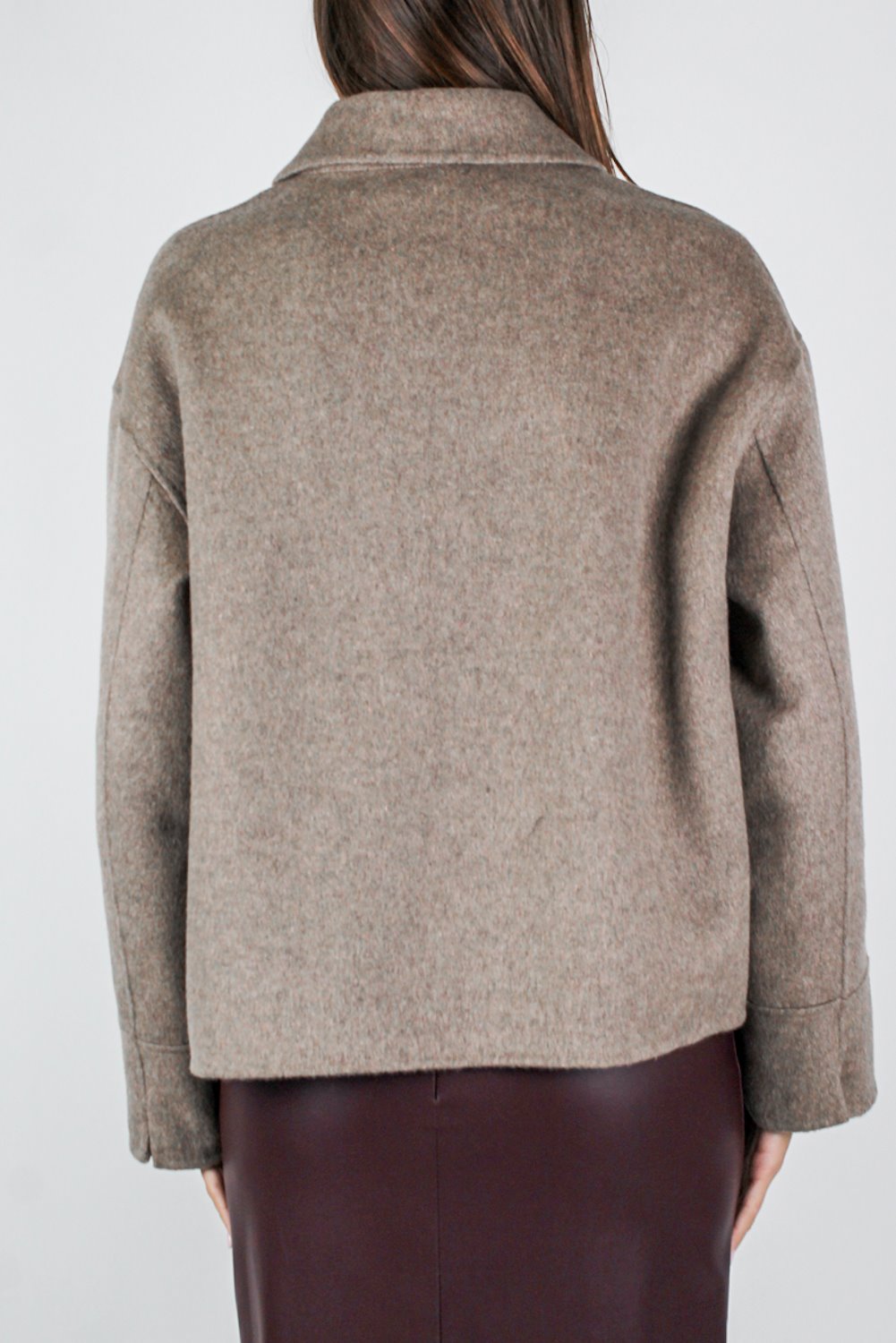 Maryley - Cappotto corto in misto lana e cashmere con chiusura a zip a scomparsa