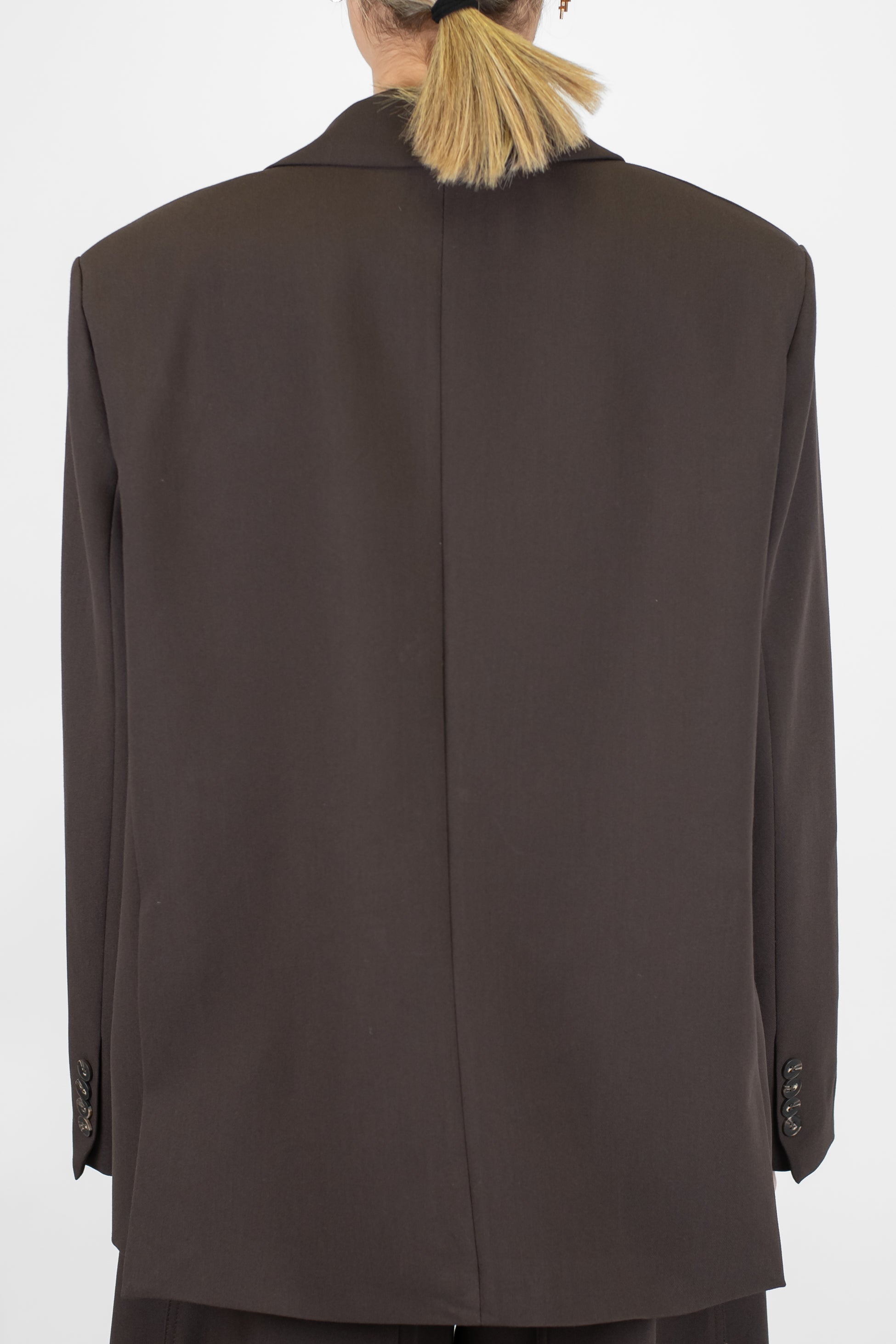 Motel - Giacca monopetto in punto milano con spalline e guanti