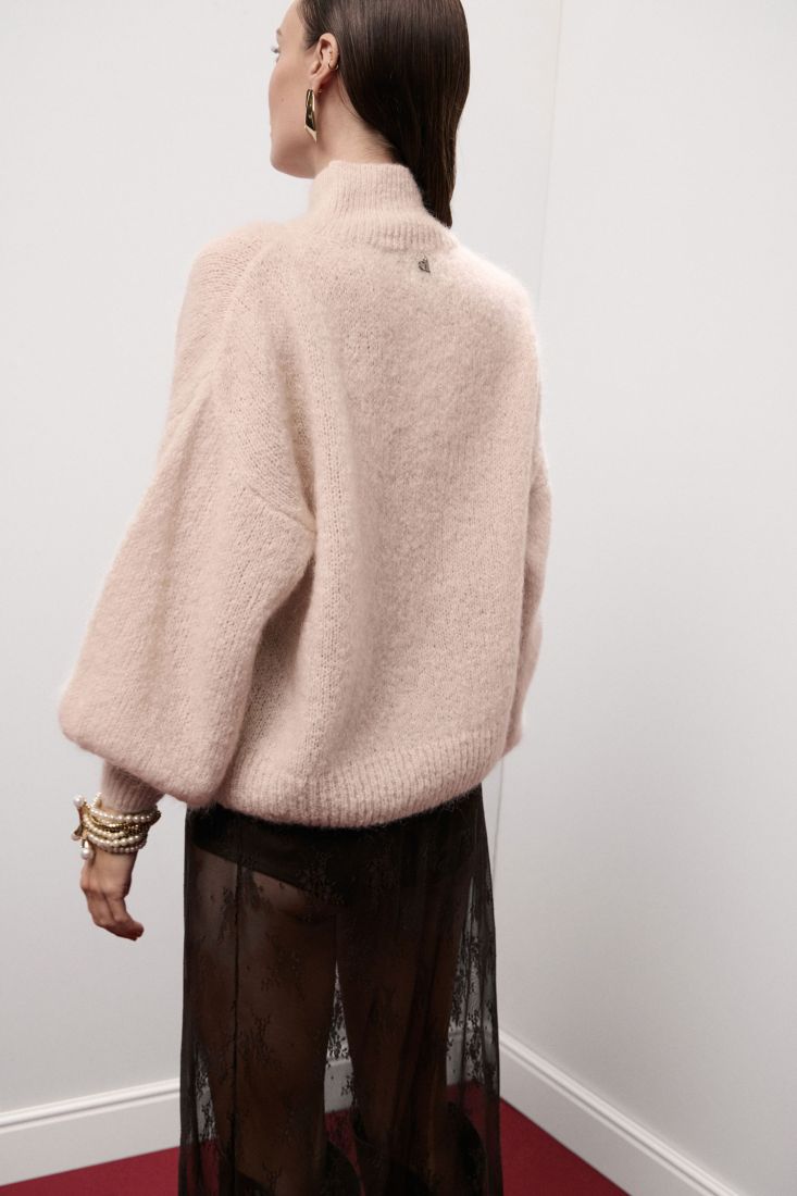 Dixie - Maglione a collo alto maniche lunghe ampie in mohair
