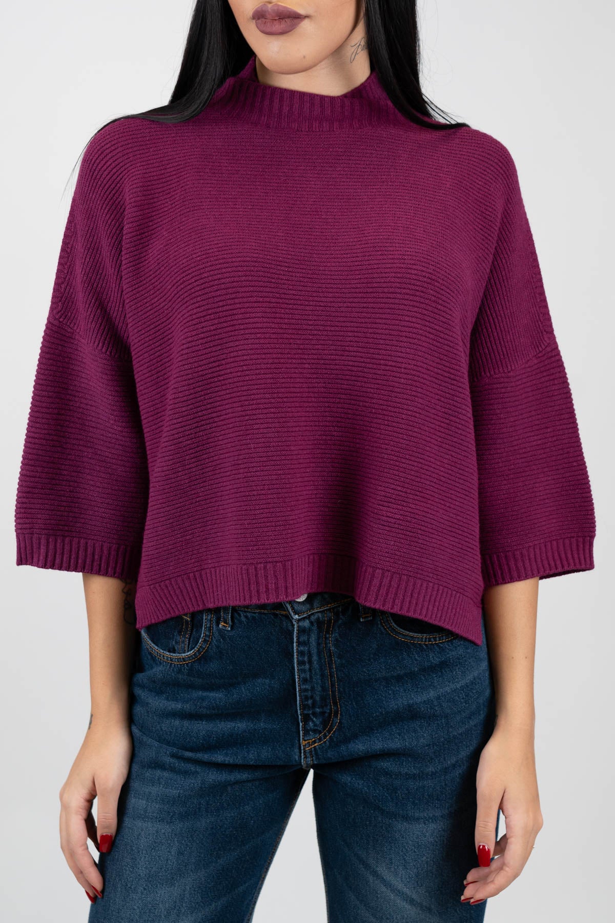 Kontatto - Maglia a coste con manica a tre quarti