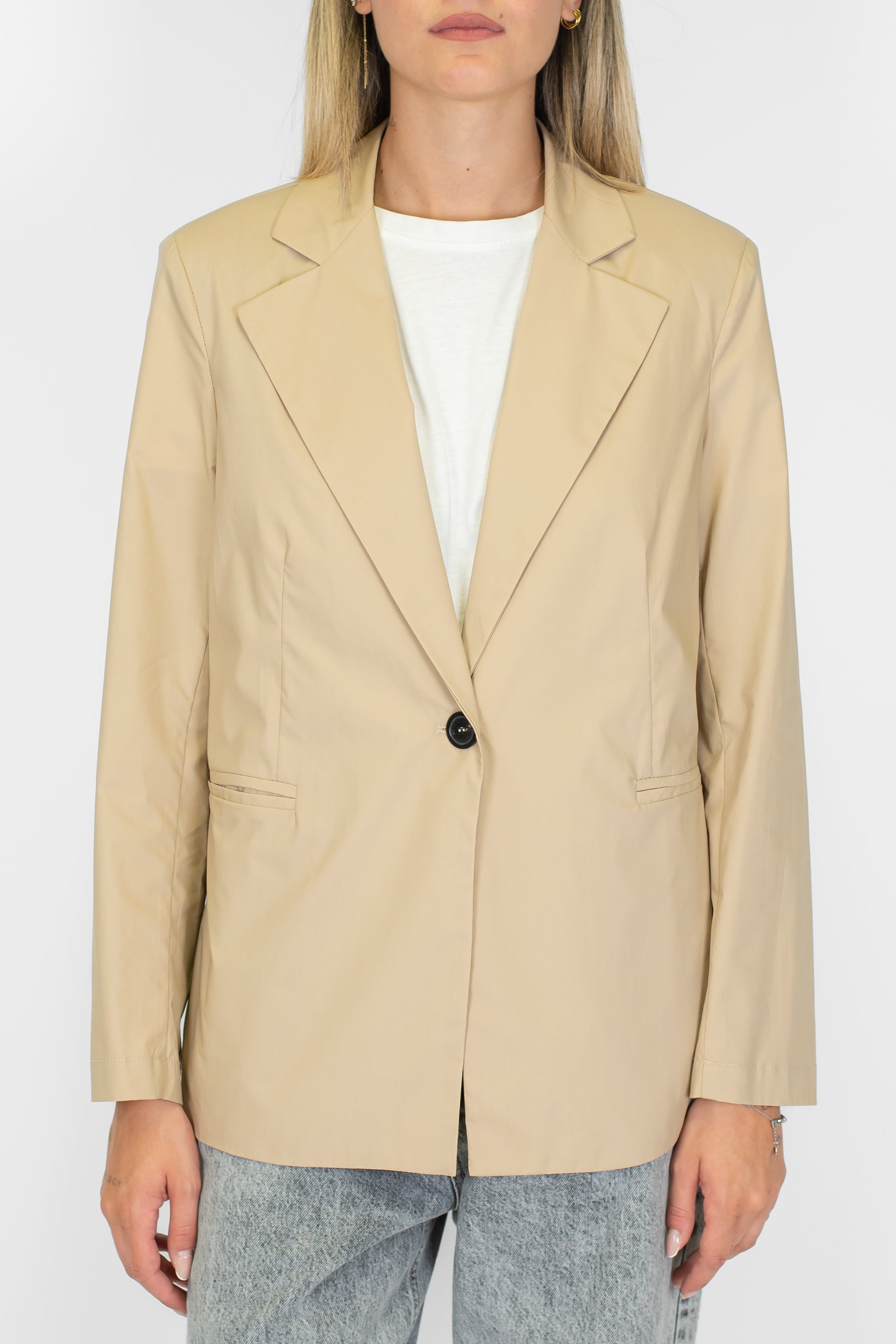 Maryley - Giacca monopetto sfoderata in tela paracadute