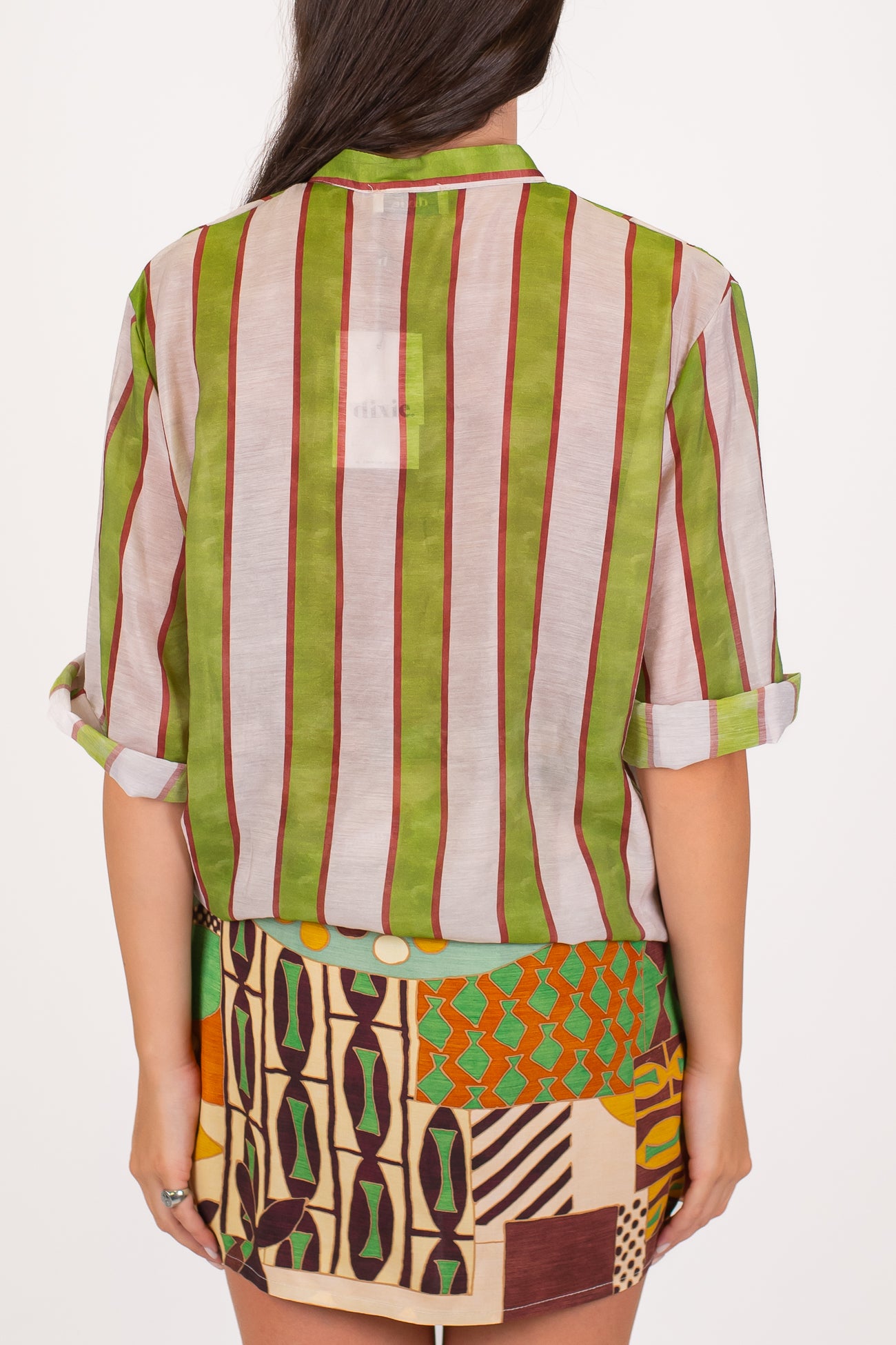 Dixie - Camicia rigata in viscosa leggera