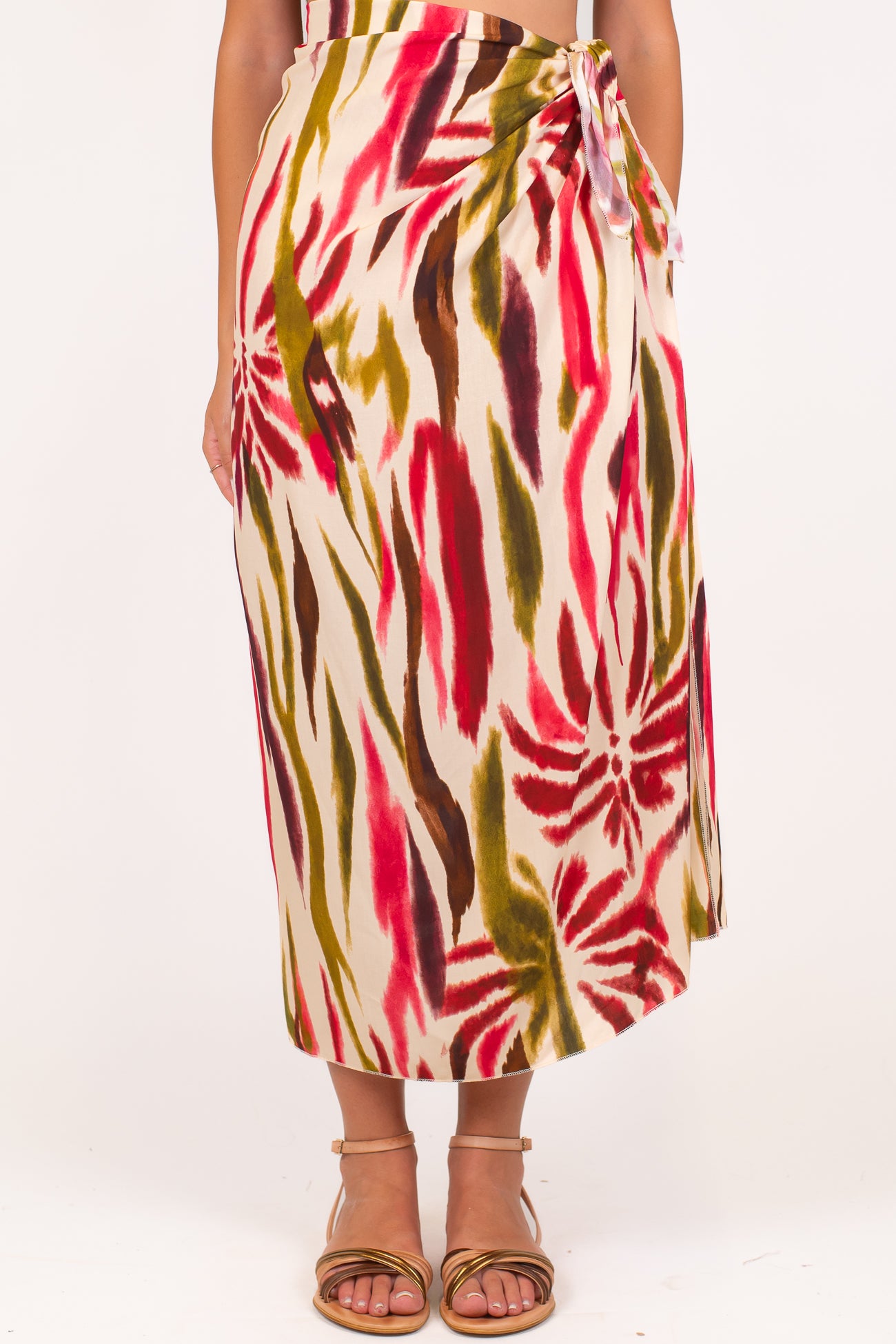 Haveone - Gonna pareo lunga in viscosa leggera fantasia multicolor