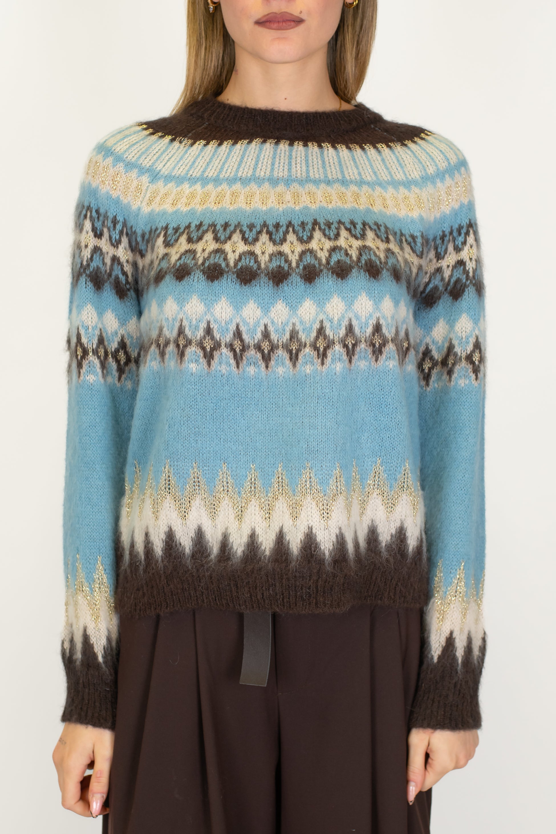 Tensione in - Maglia jacquard girocollo