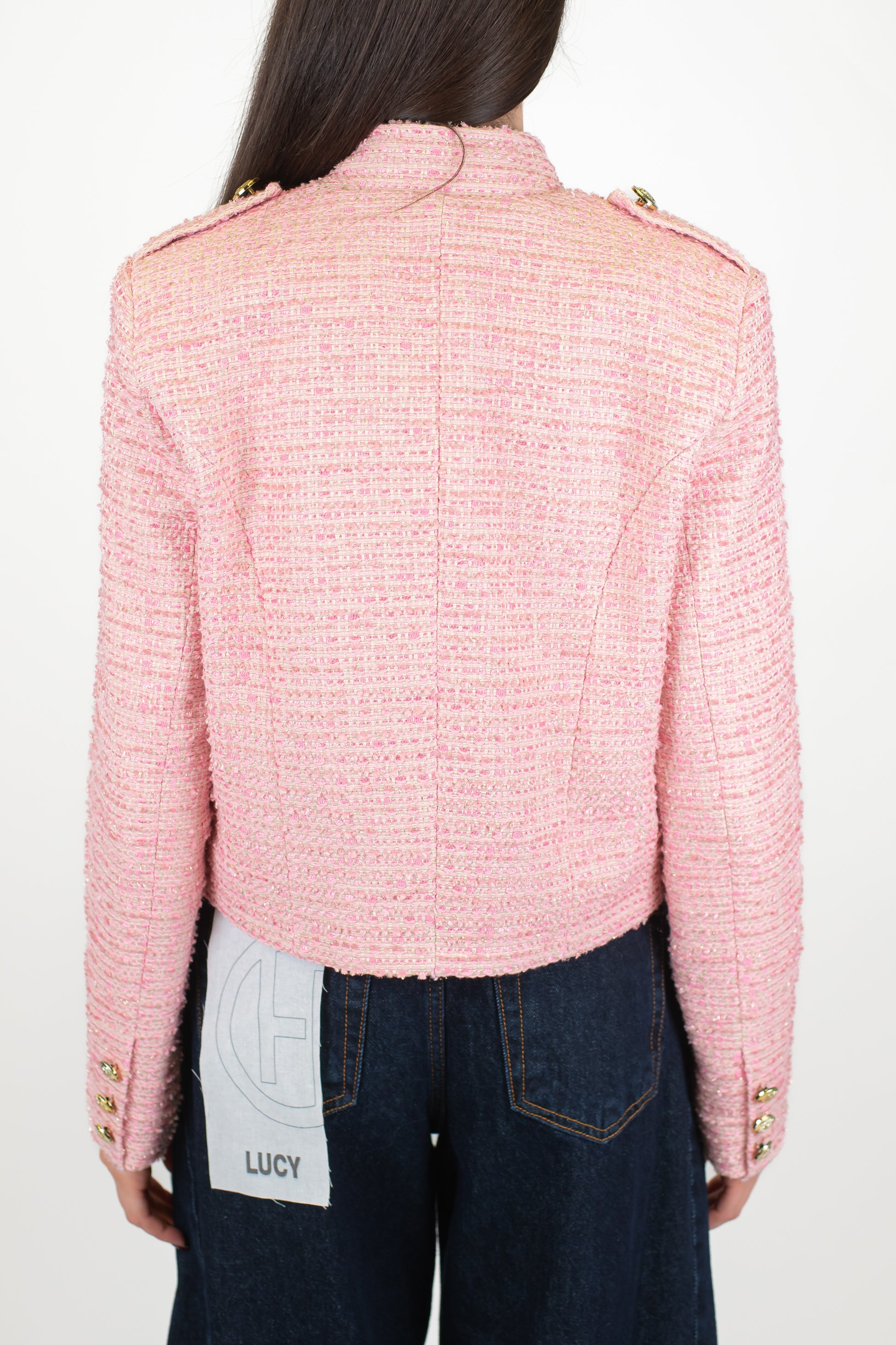 Motel - Giacca crop modello napoleone con collo coreano