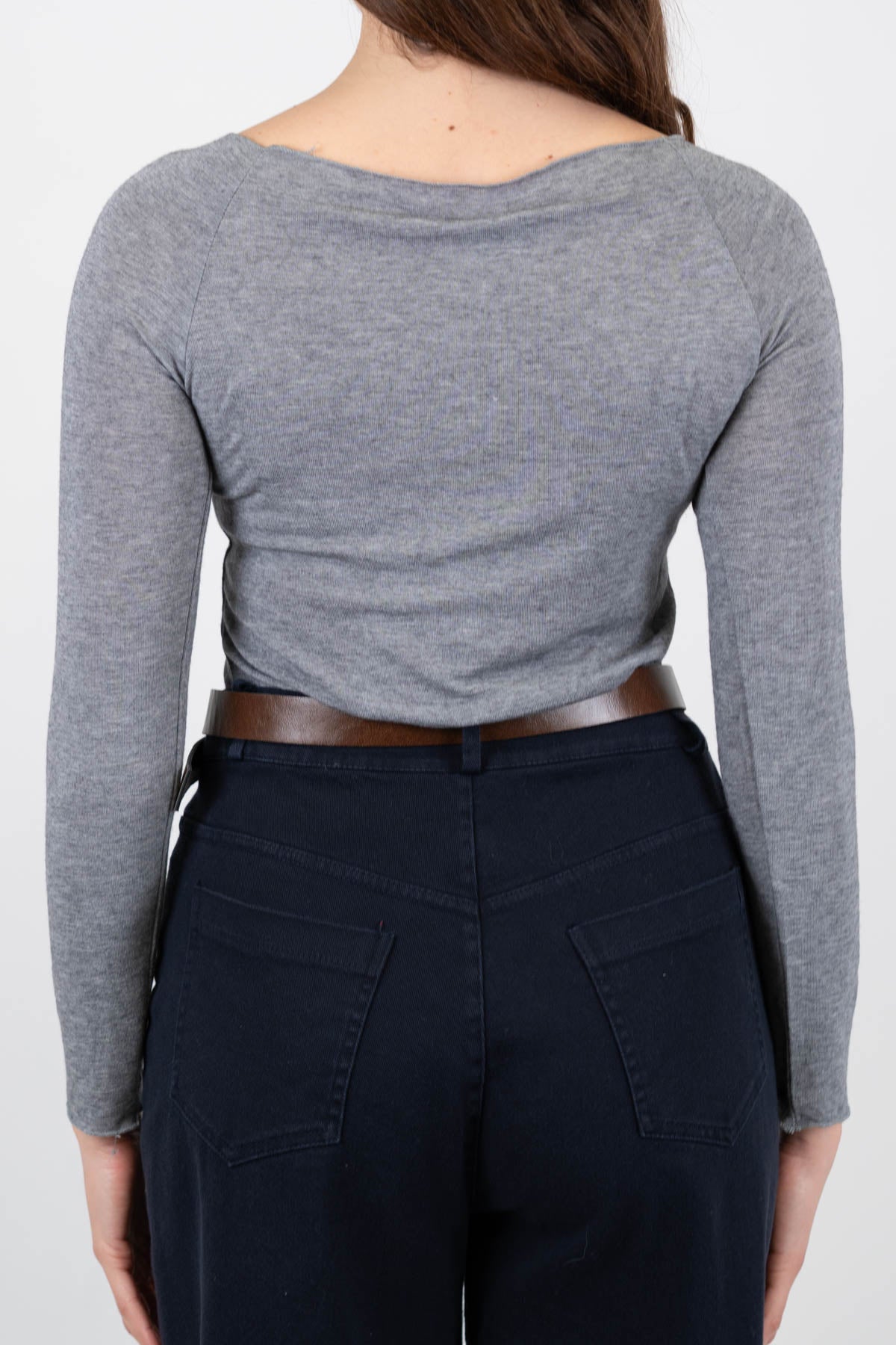 Kontatto - Maglia basic scollo barca in misto lana