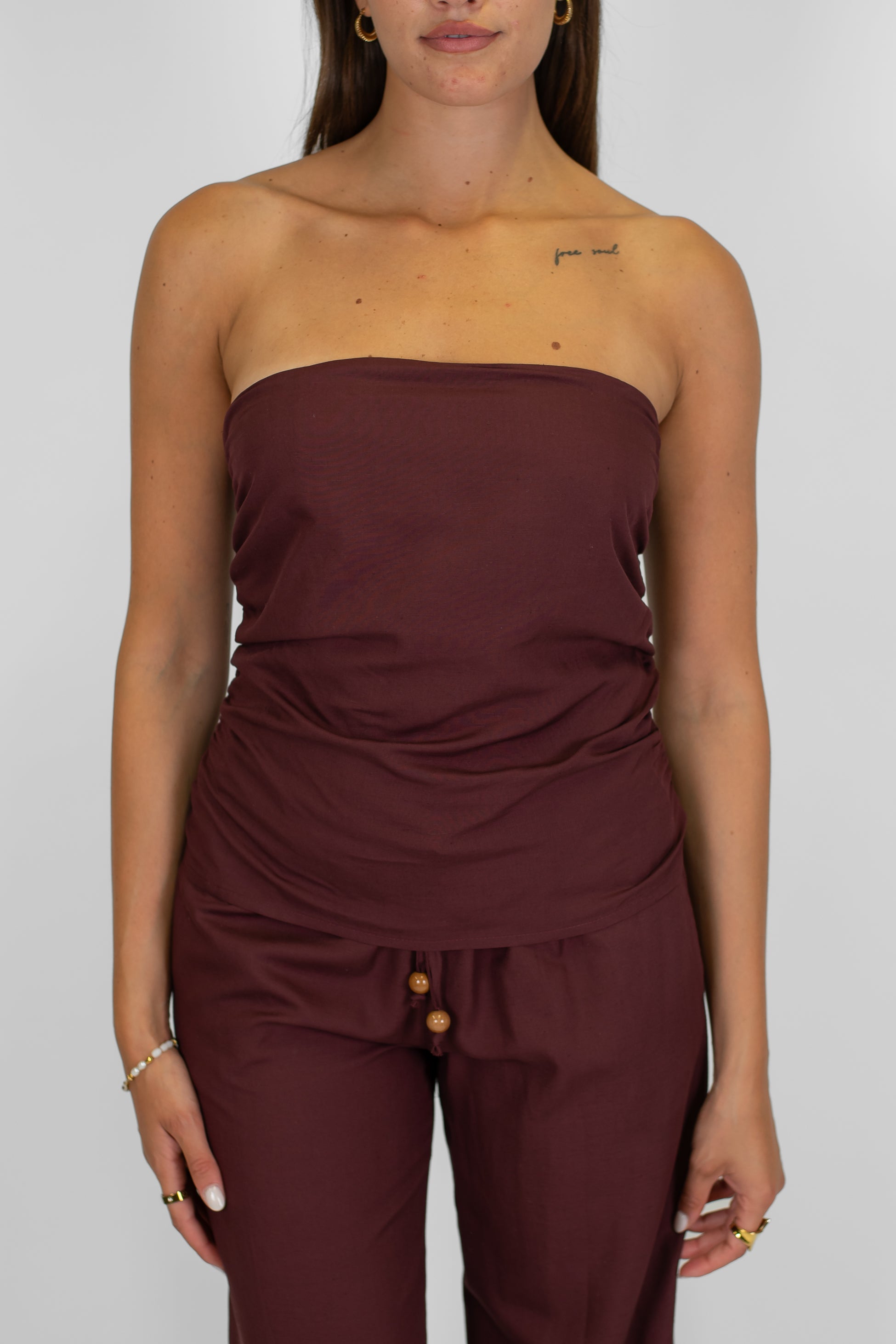 Tensione in - Coordinato pantalone e top a fascia