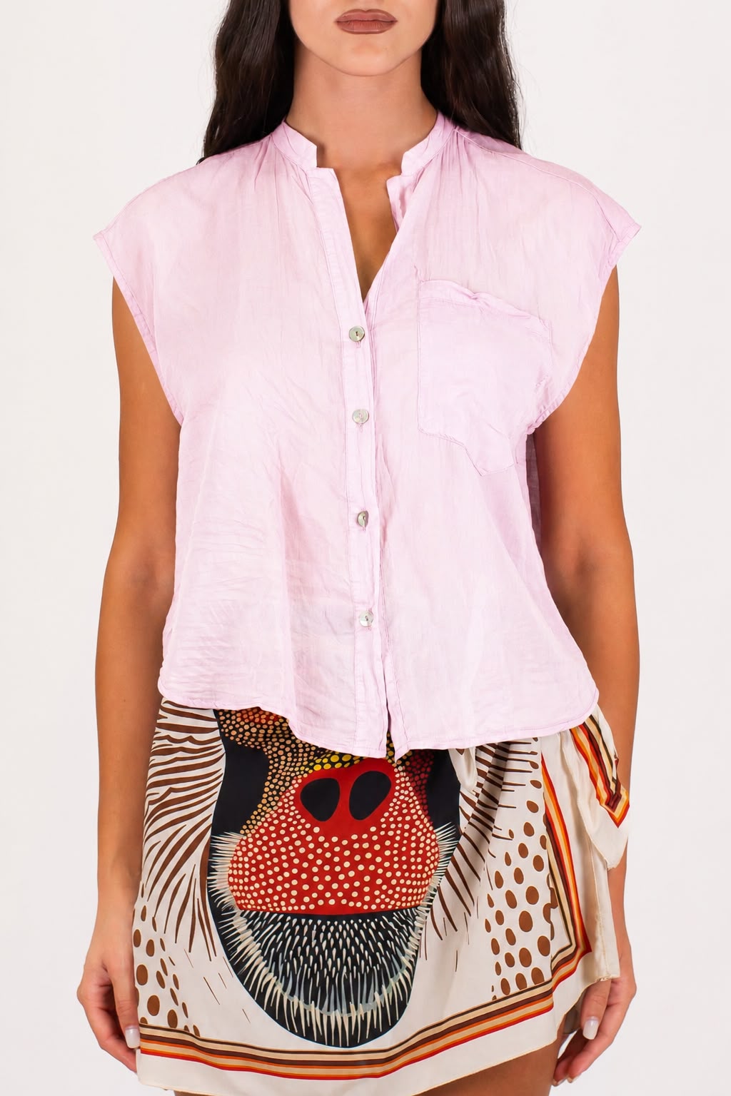 Tensione in - Camicia in mussola di cotone giromaniche