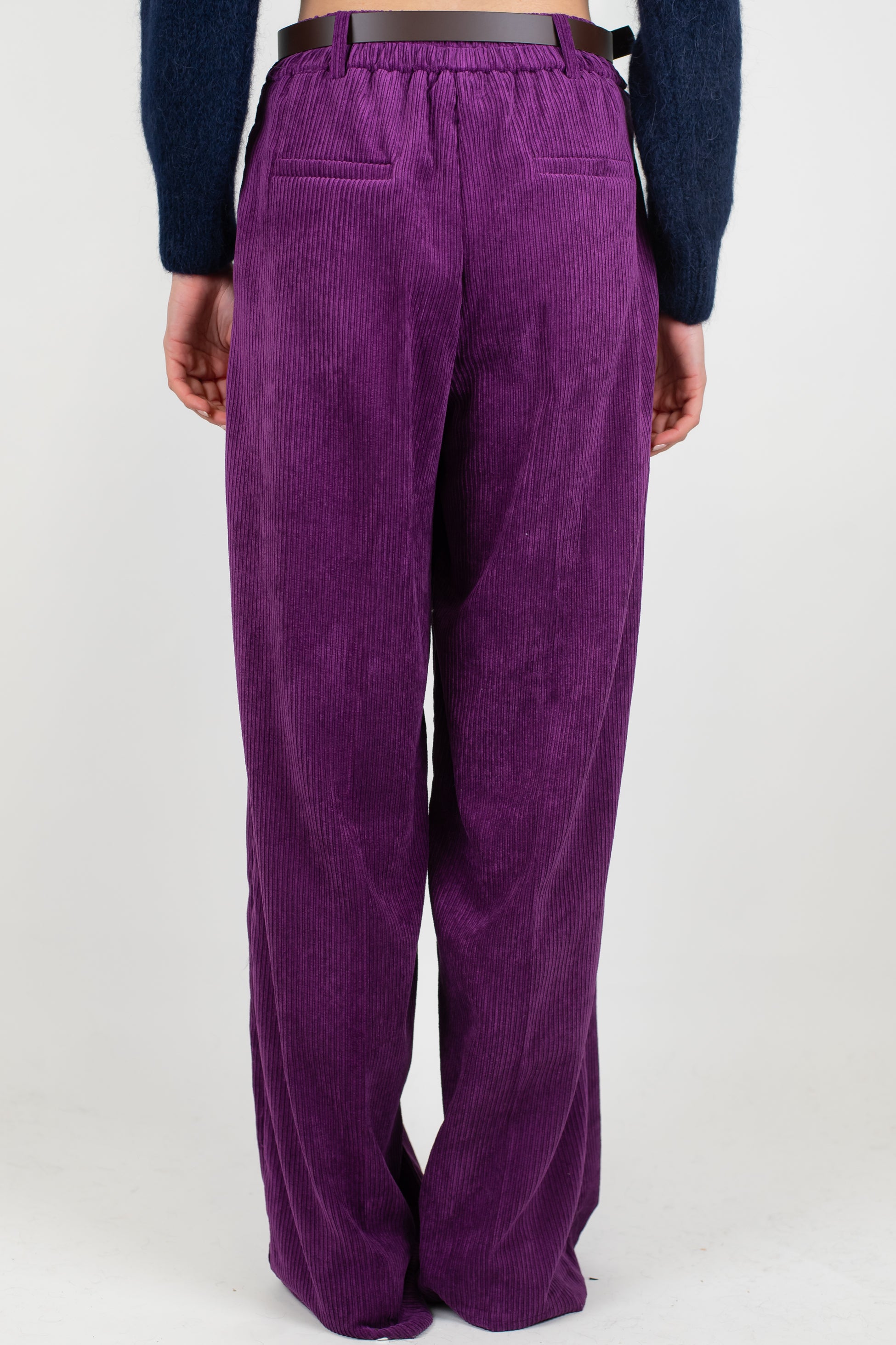 Motel - Pantalone palazzo in velluto a coste con elastico sul retro