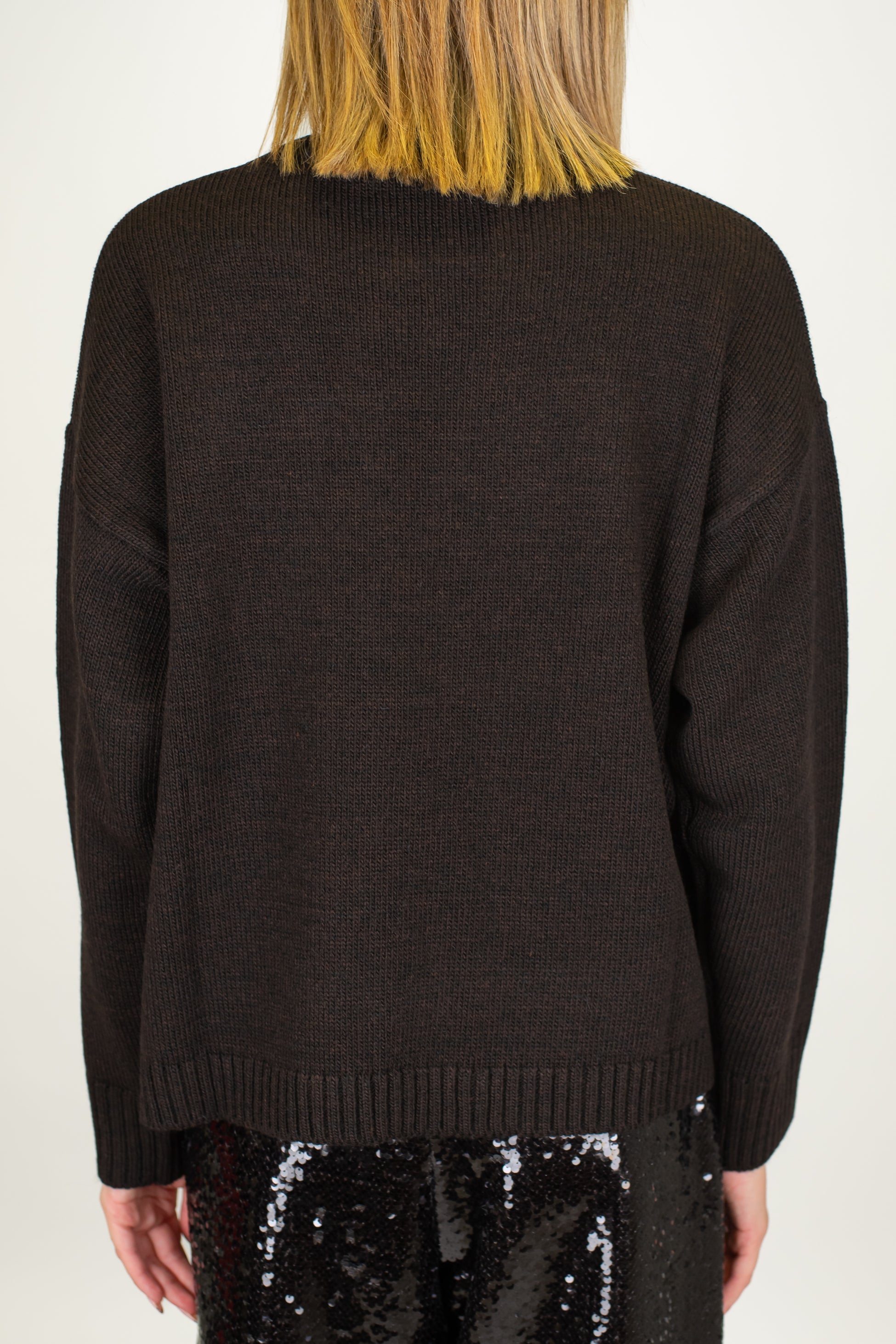 Motel - Maglia girocollo in misto lana con numero a contrasto