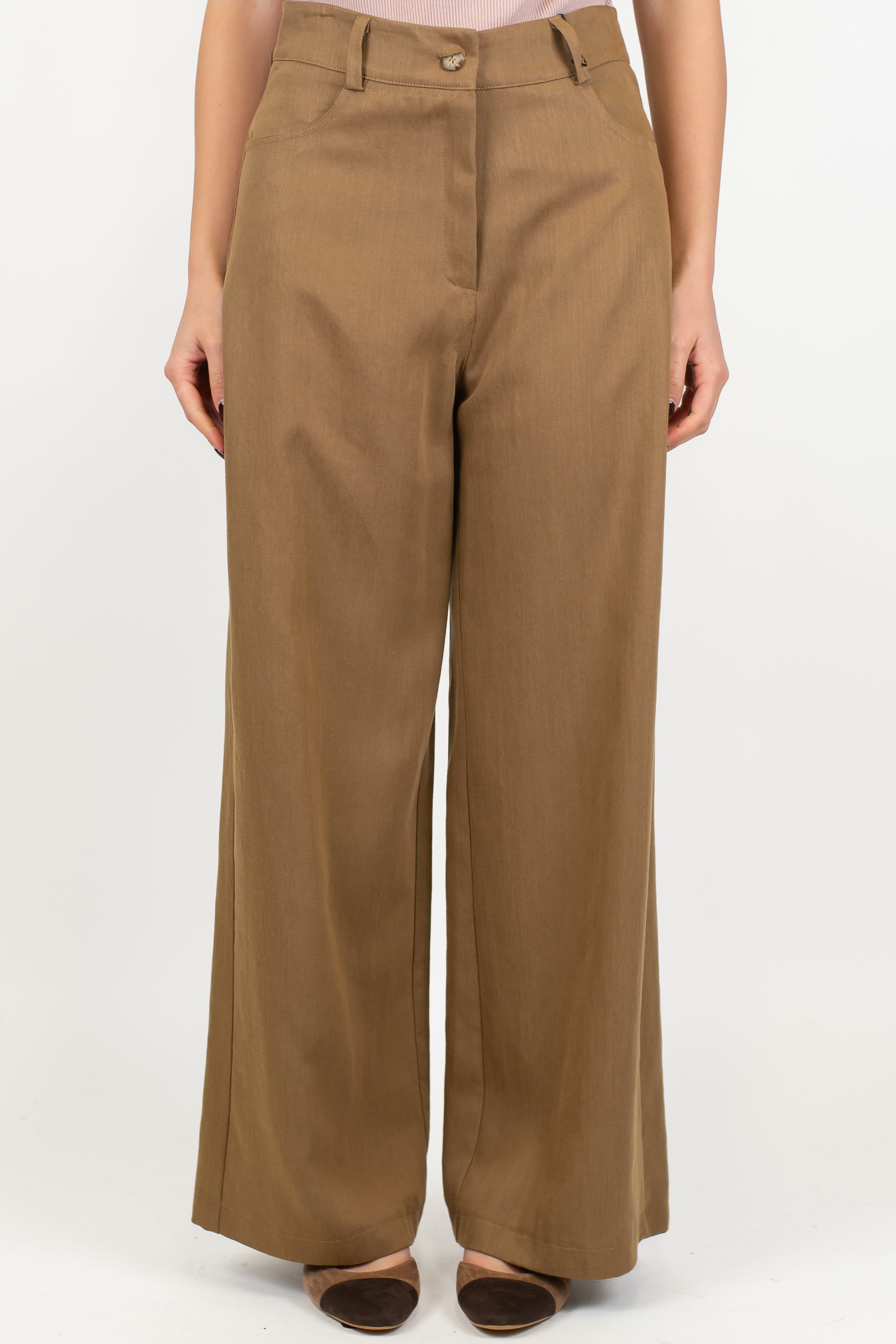 Tensione in - Pantalone palazzo effetto denim