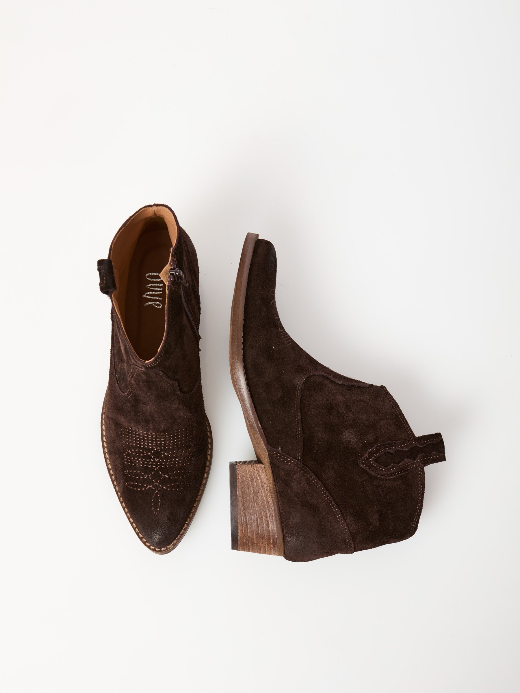 Ovyé - Texano in camoscio spazzolato con zip laterale