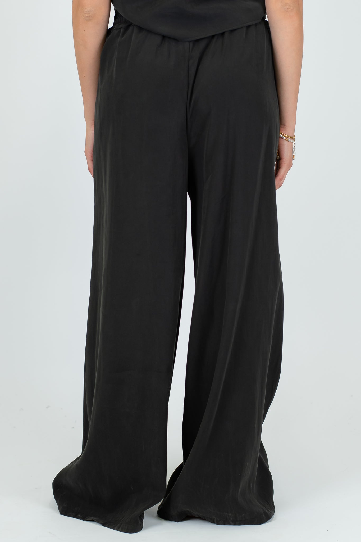 Haveone - Coordinato Gilet con lacci e pantalone palazzo in cupro