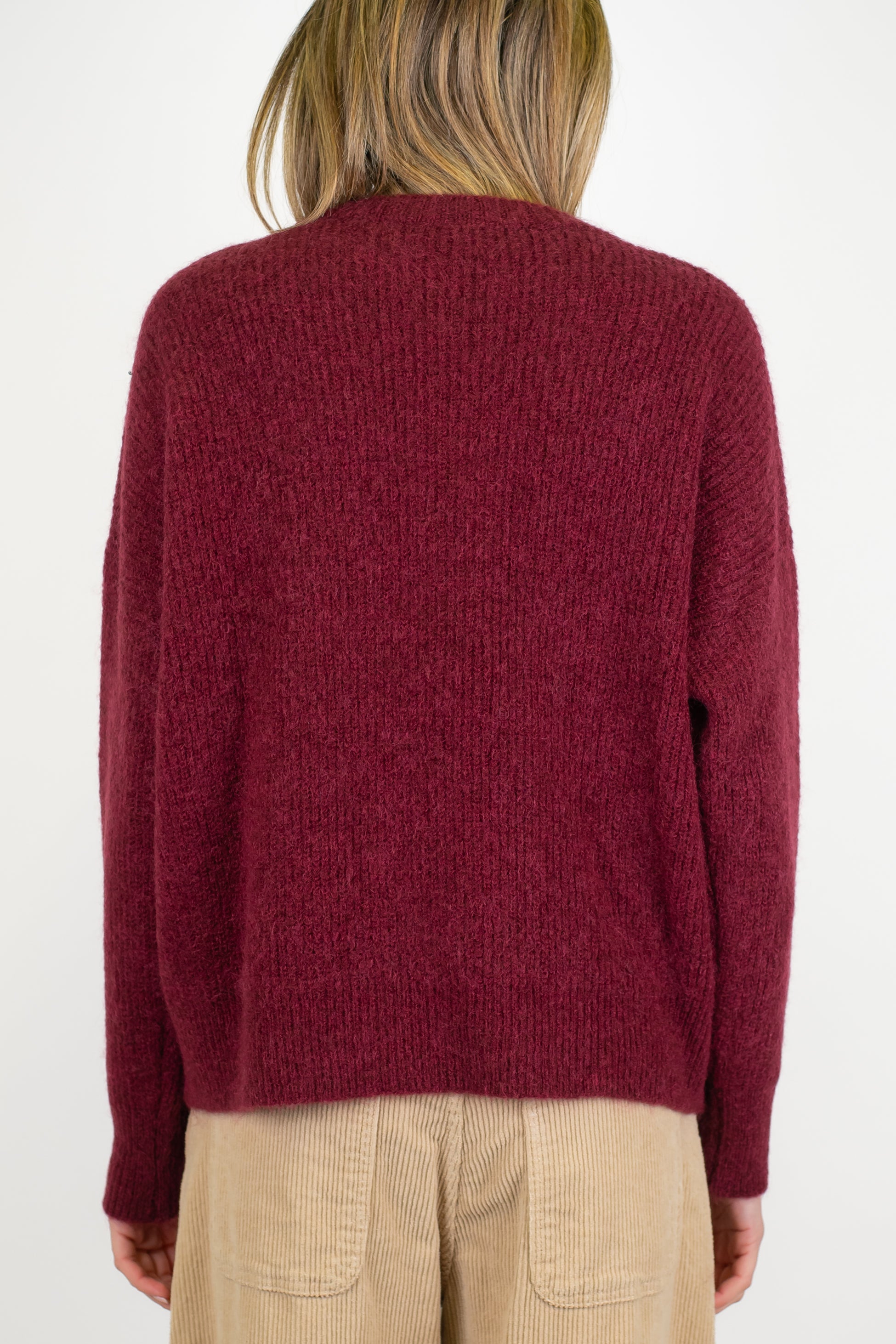 Tensione in - Maglia a scatola in misto lana con costine