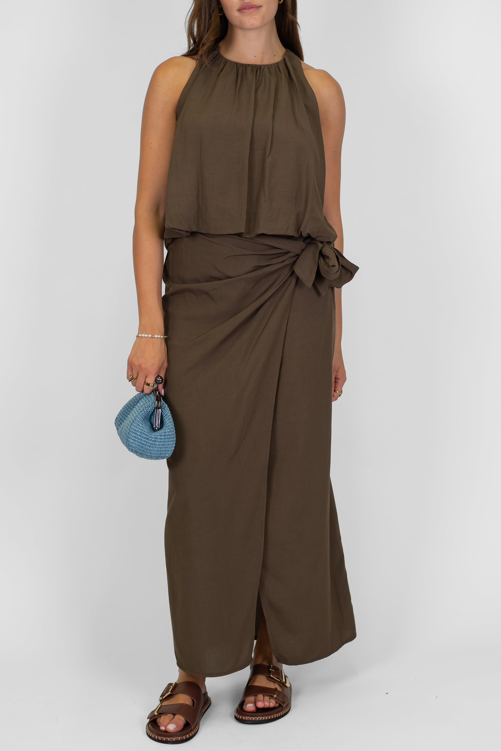 Tensione in - Gonna pareo in misto viscosa e lino