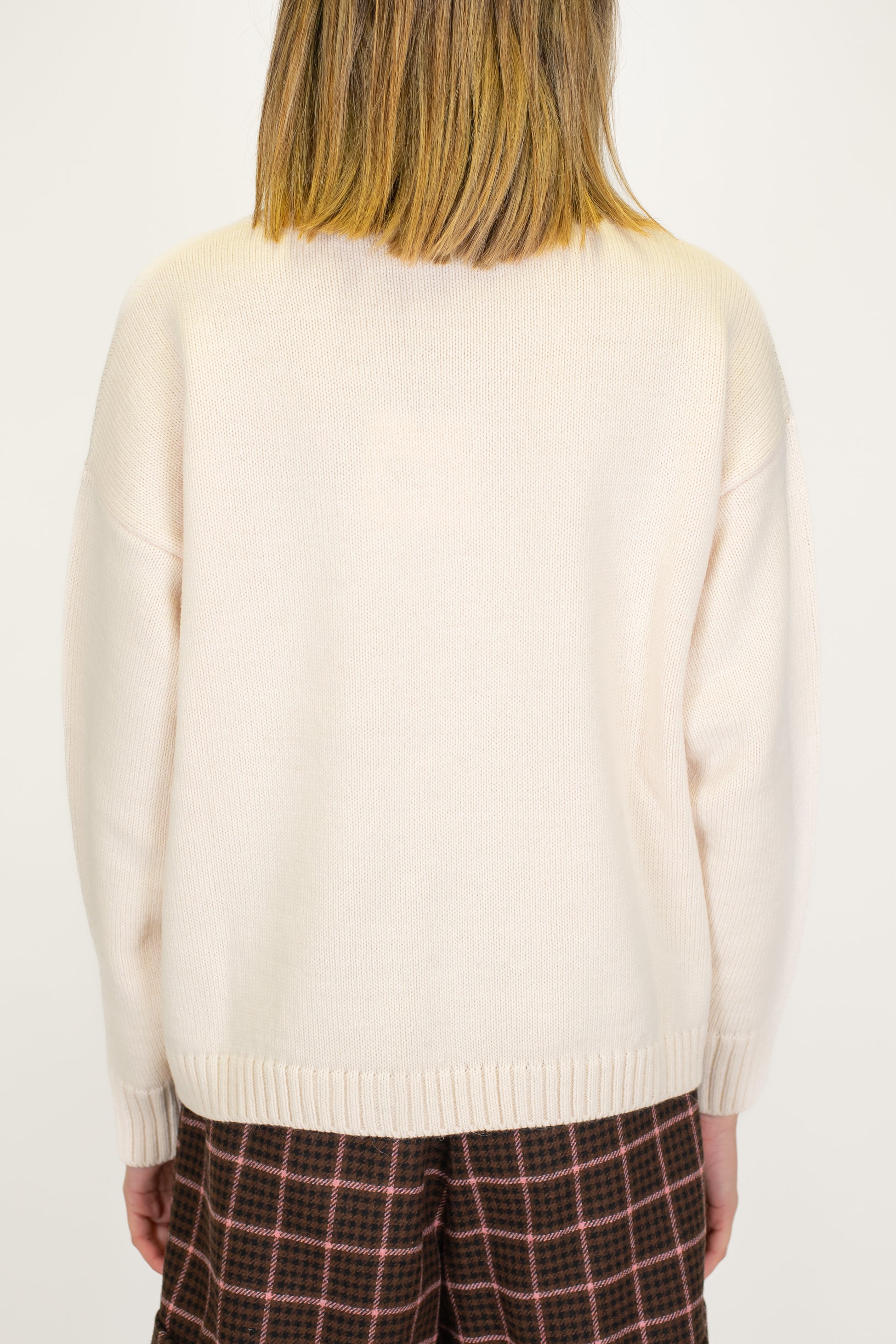 Tensione in -Maglia girocollo in misto lana con ricamo N°5