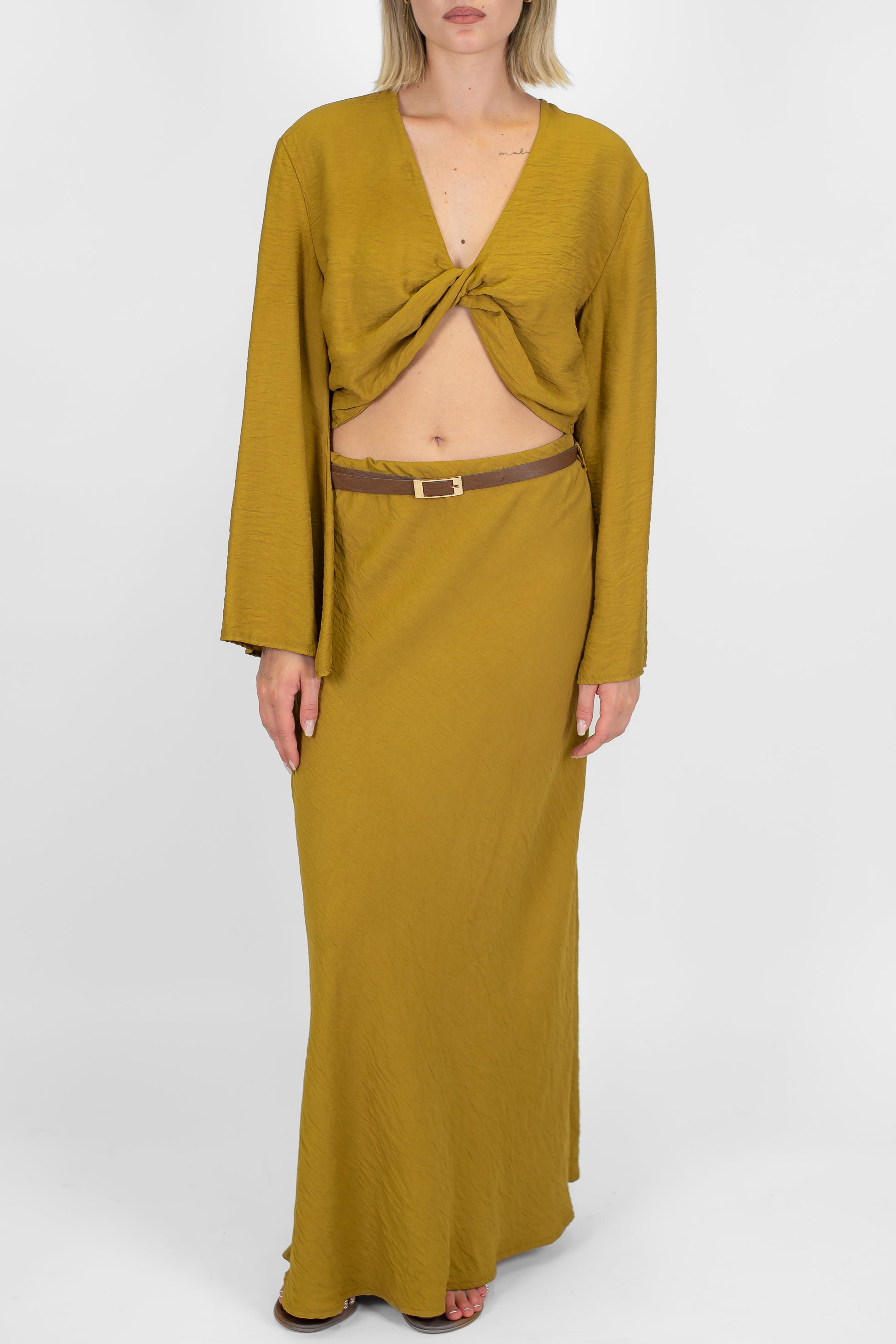 Haveone - Gonna in viscosa leggera con elastico in vita