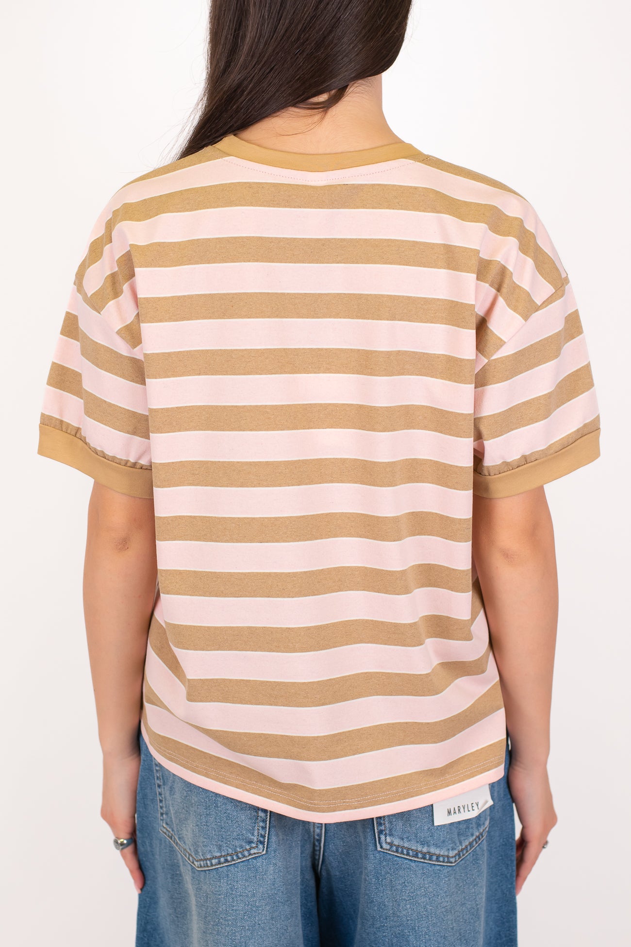 Tensione in - T-shirt fantasia a righe a contrasto