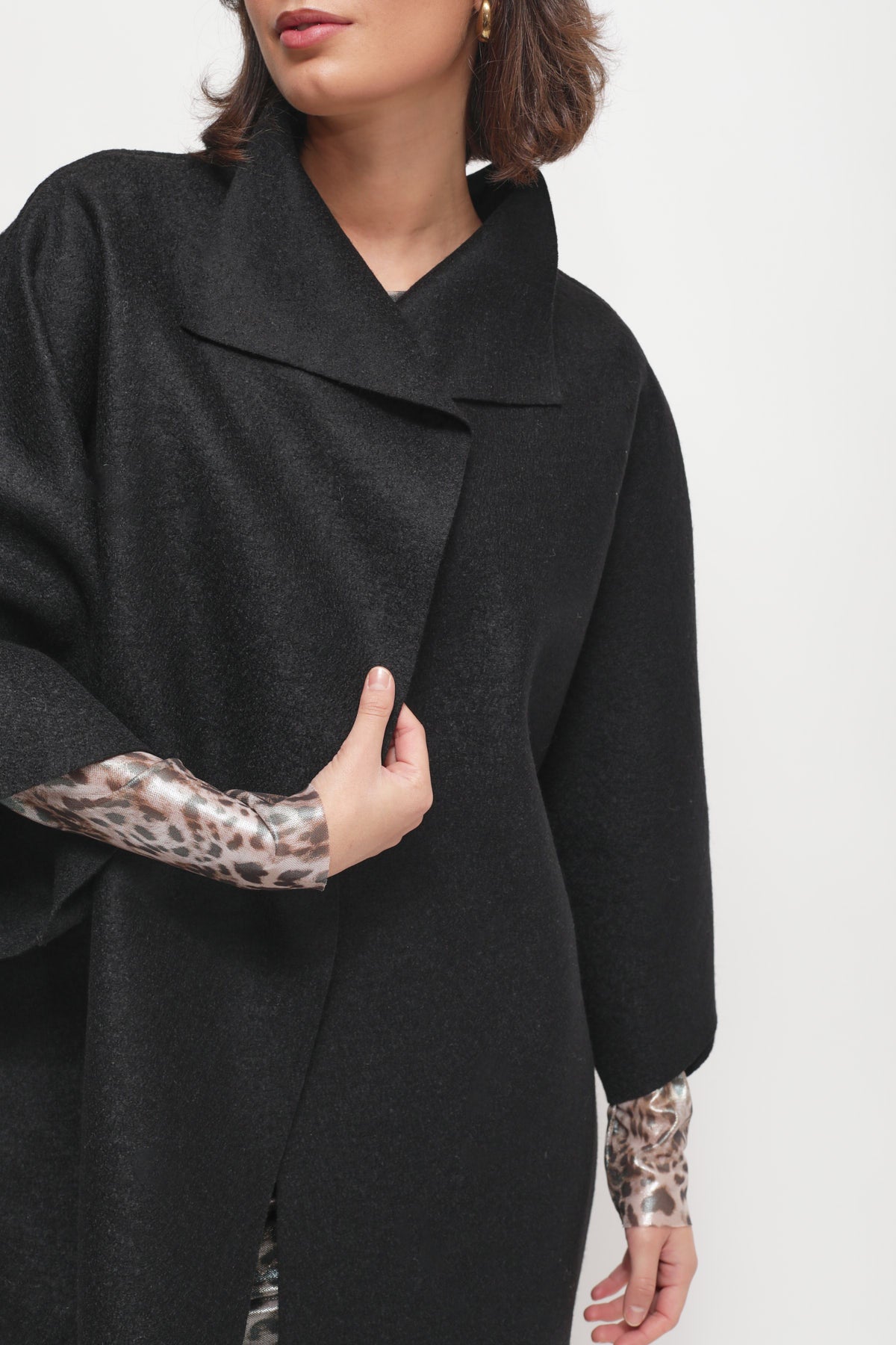 Maryley - Cappa in pura lana con manica tre quarti