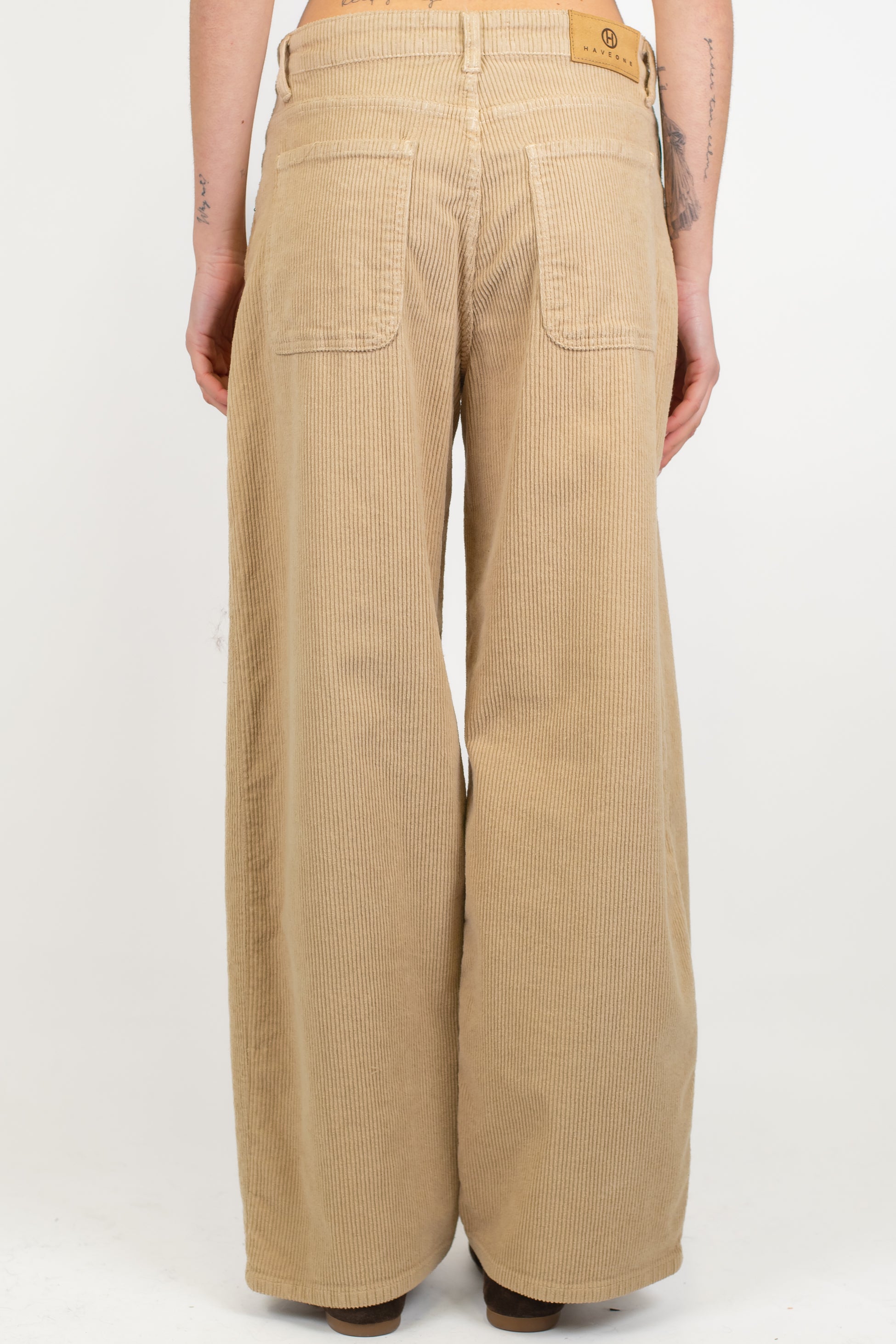 Haveone - Pantalone palazzo in velluto millerighe modello BELLA