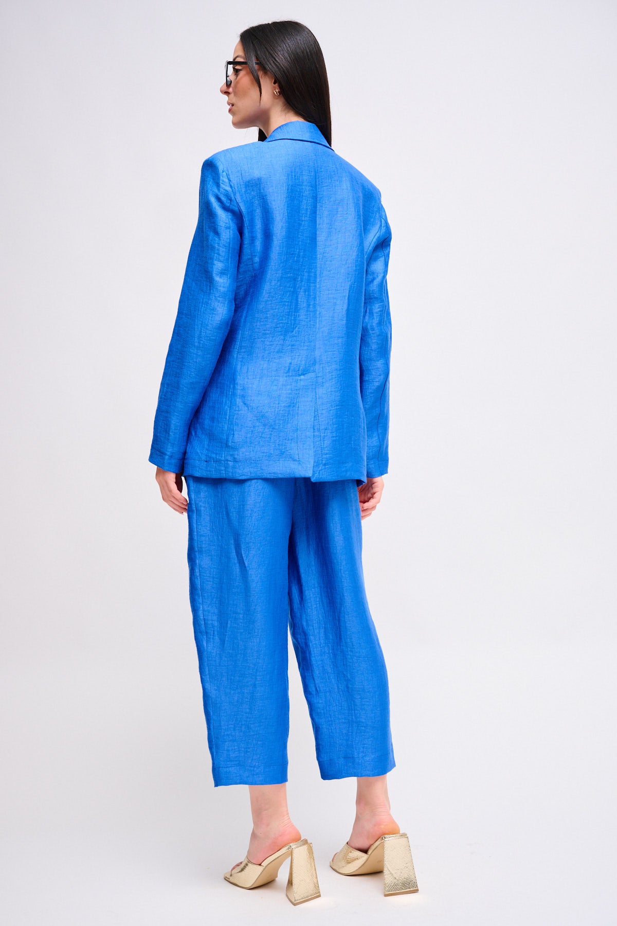 Maryley - Pantalone balloon con pinces in lino